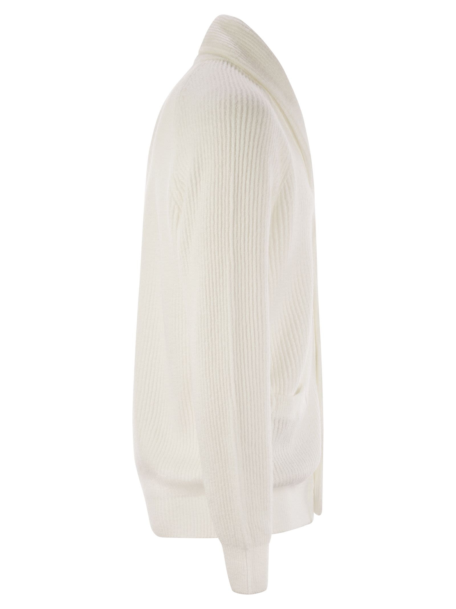 Brunello Cucinelli Men Buttoned Cotton Rib Cardigan - 3