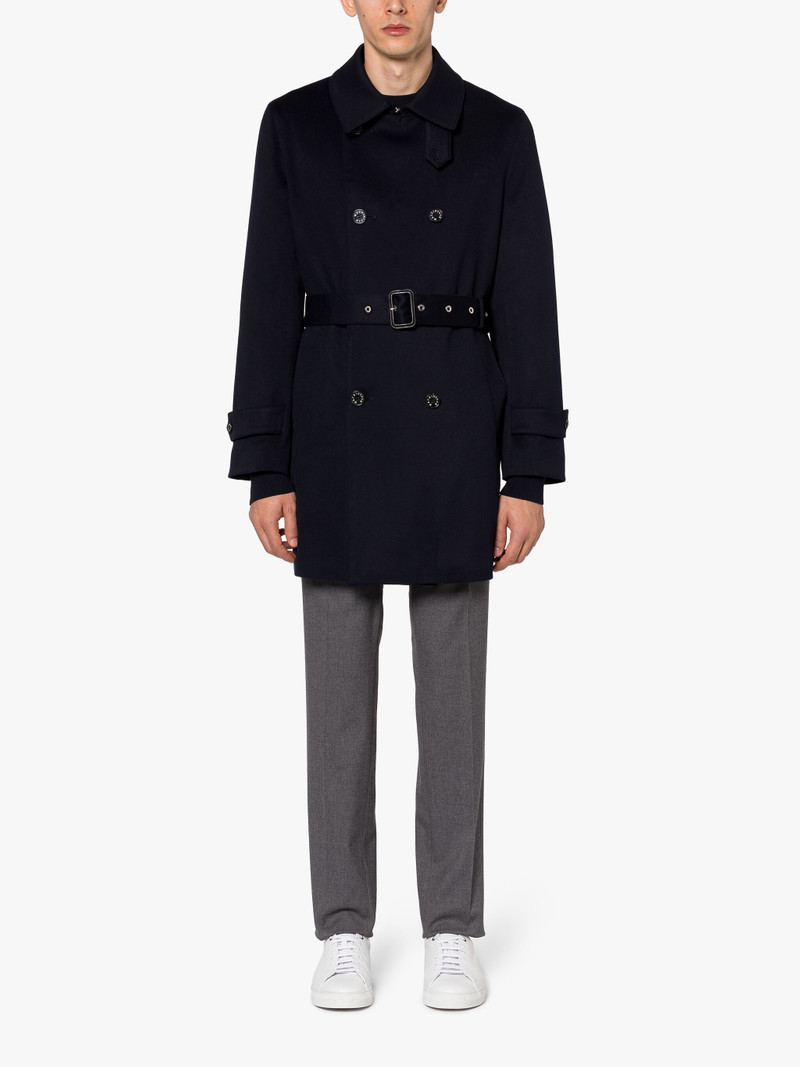 FETLAR NAVY RAIN SYSTEM WOOL SHORT TRENCH COAT 3