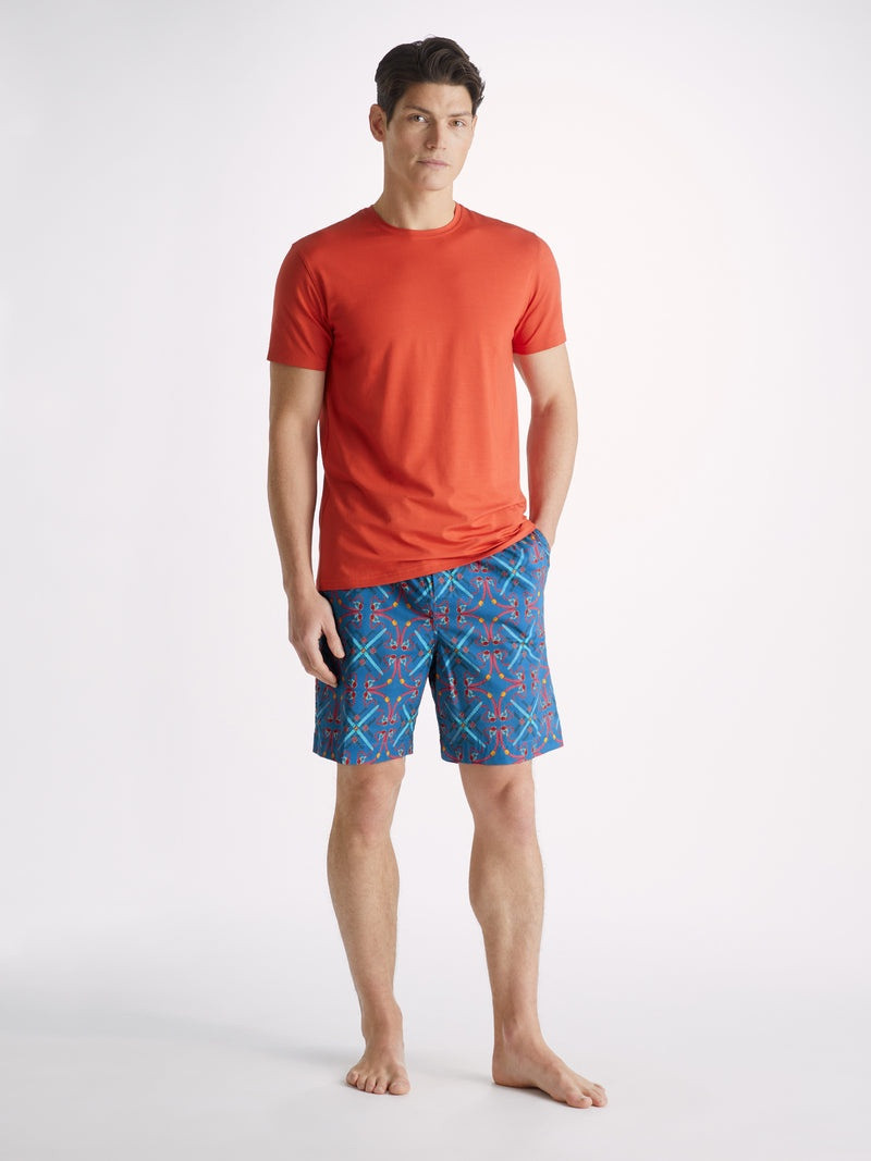 Derek Rose Men's Lounge Shorts Ledbury 64 Cotton Batiste Multi outlook