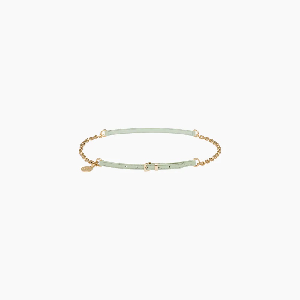 Leather belt with chain - 1