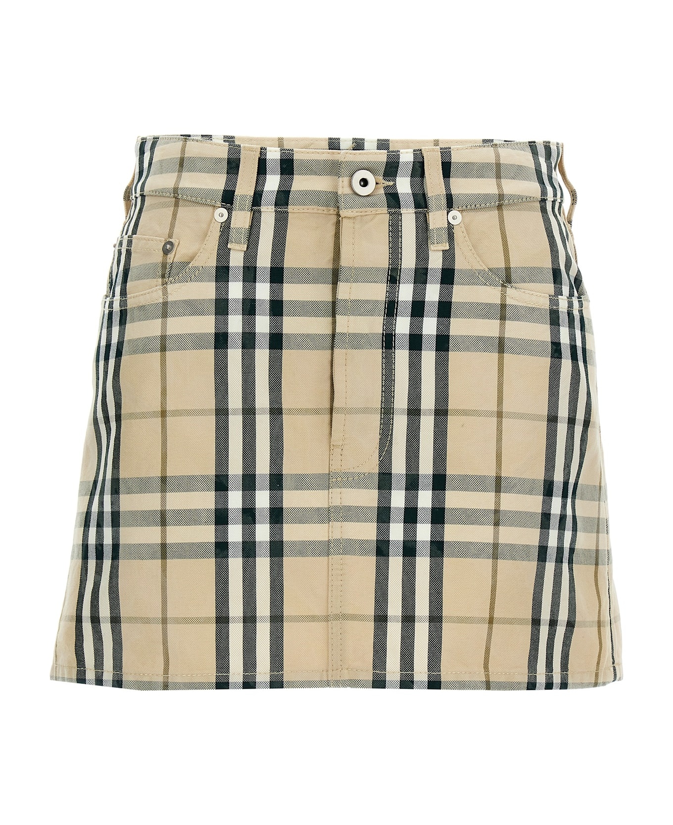 ミニスカート BURBERRY EMBROIDERED DENIM MINI SKIRT Burberry Check Skirt | italist | REVERSIBLE