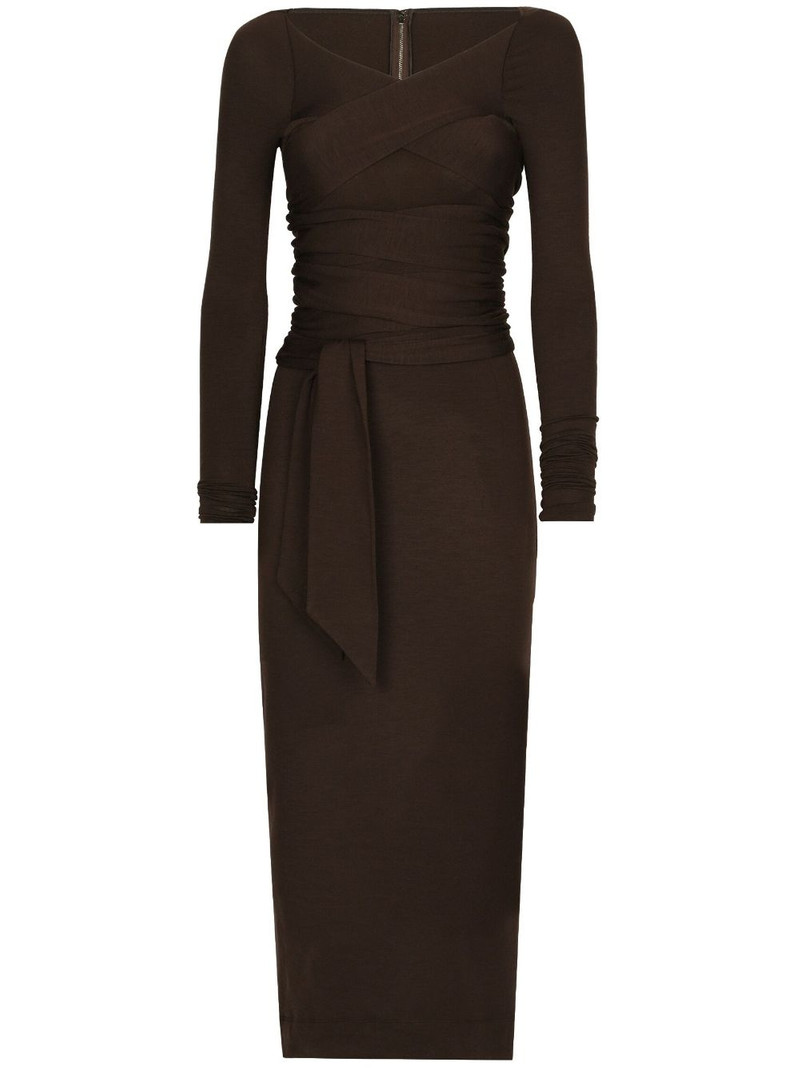 wraparound wool midi dress 1