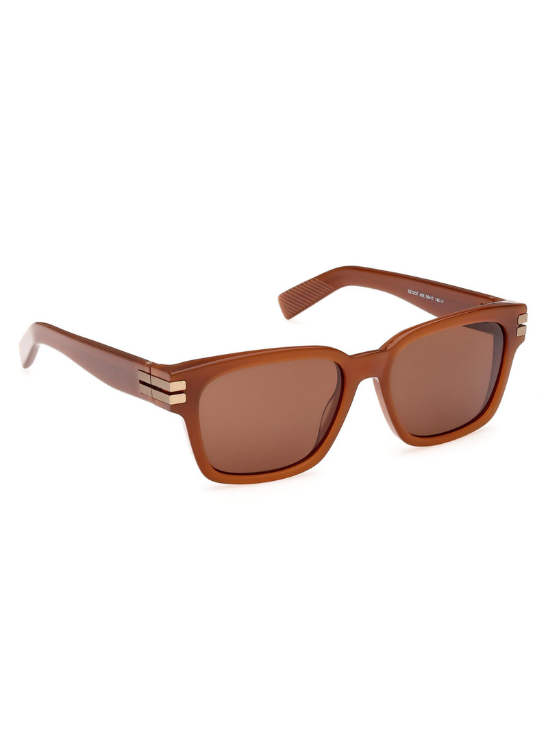 Men's 55MM Rectangular Sunglasses - Rust Brown Brown 9