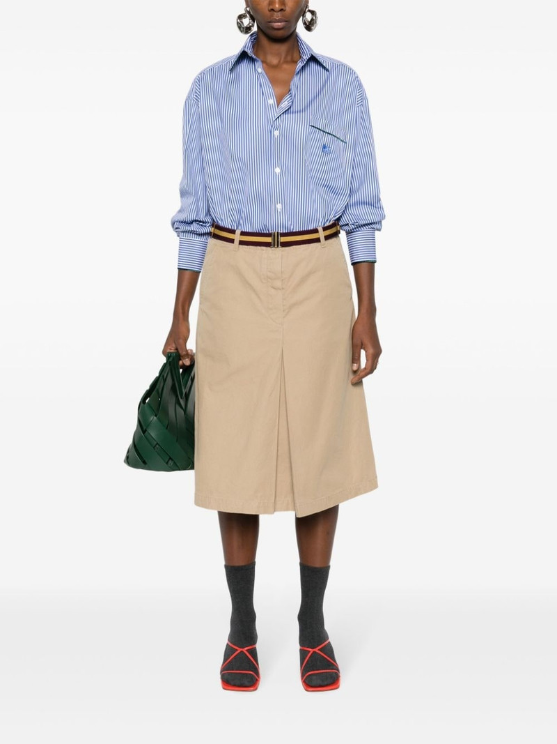 Etro logo-embroidered striped cotton shirt outlook