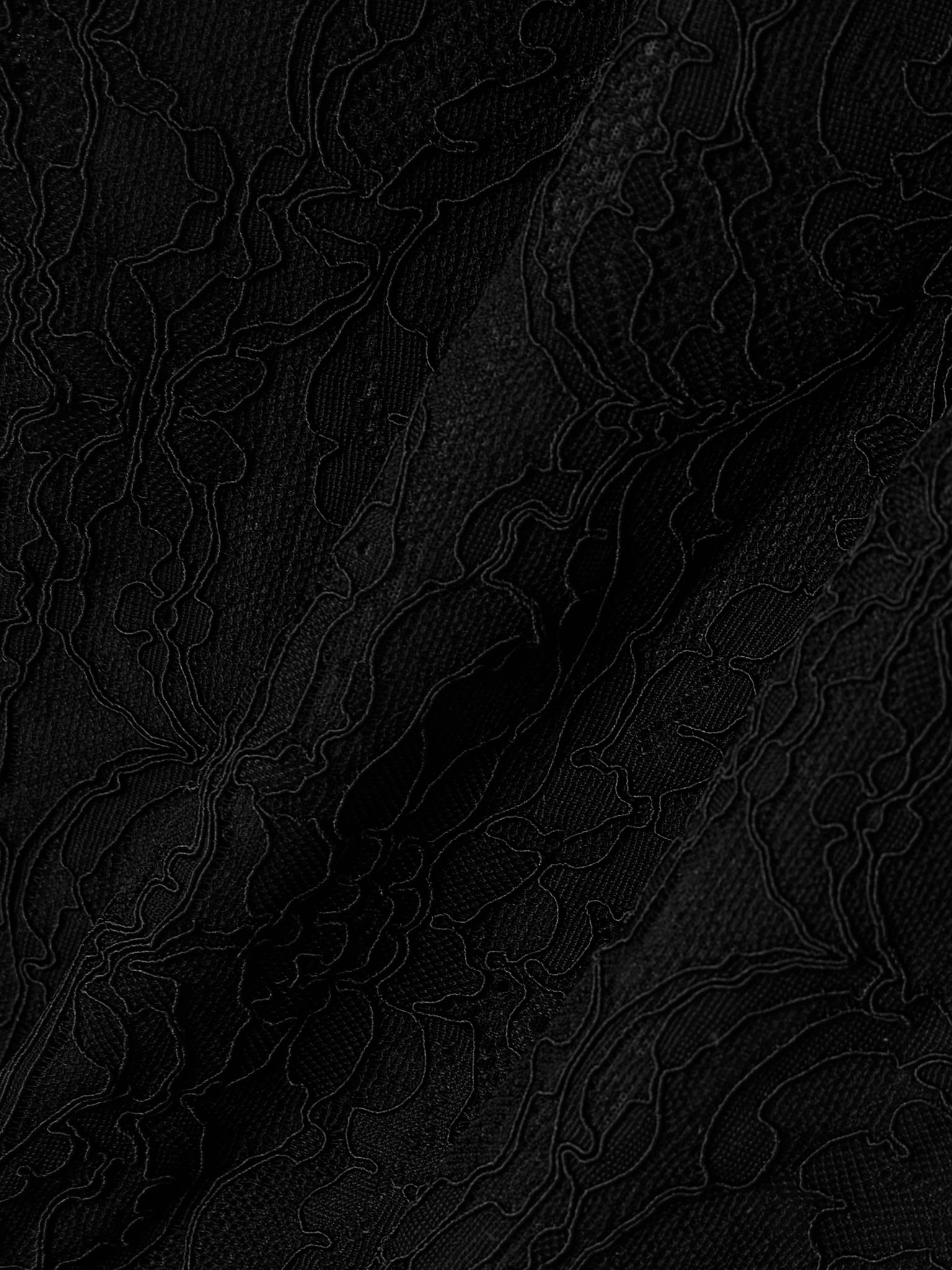 Stretch recycled corded lace top Black - 4