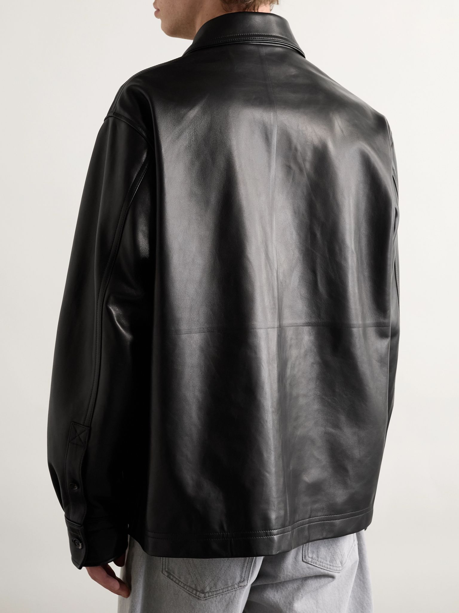 Leather Overshirt Black - 4