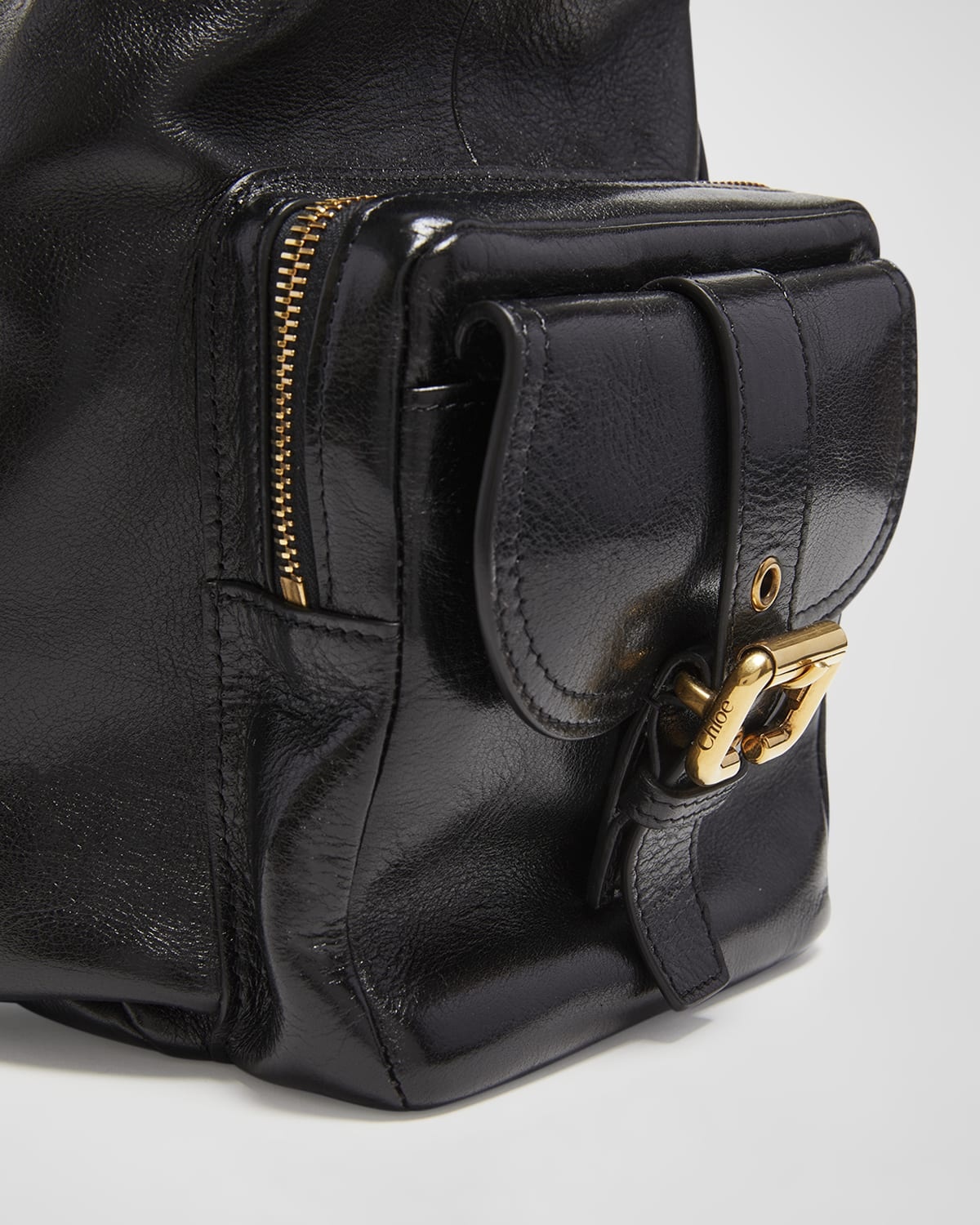 Buckle Camera Crossbody Bag in Shiny Calfskin - 6