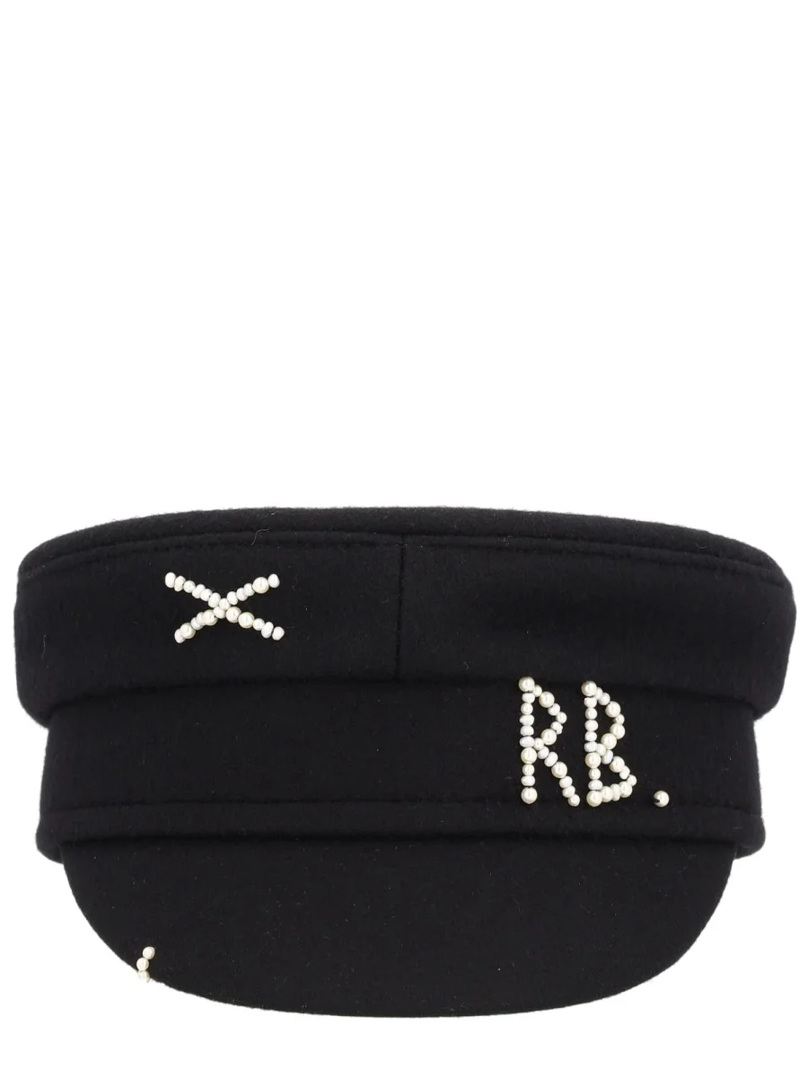 "BAKER BOY" HAT WITH MONOGRAM EMBROIDERY - 1