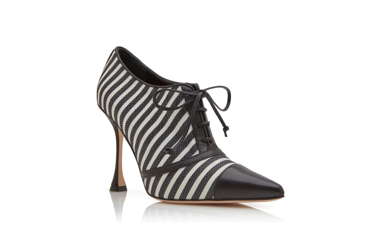 Black and White Cotton Shoe Booties - 3