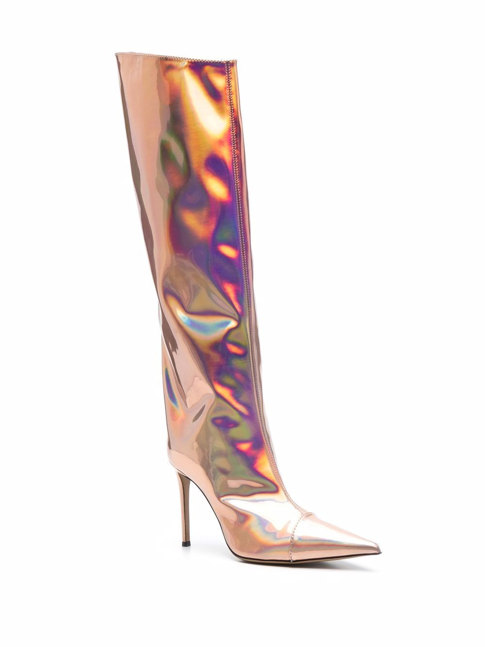 iridescent-effect knee-length boots - 2