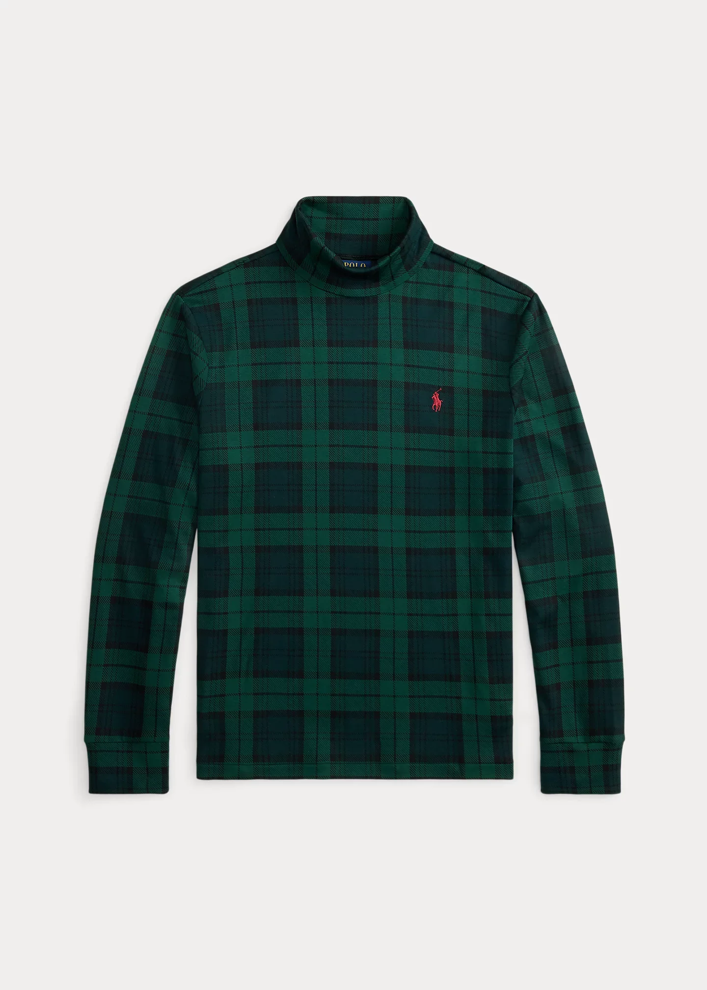 Plaid Soft Cotton Turtleneck - 1