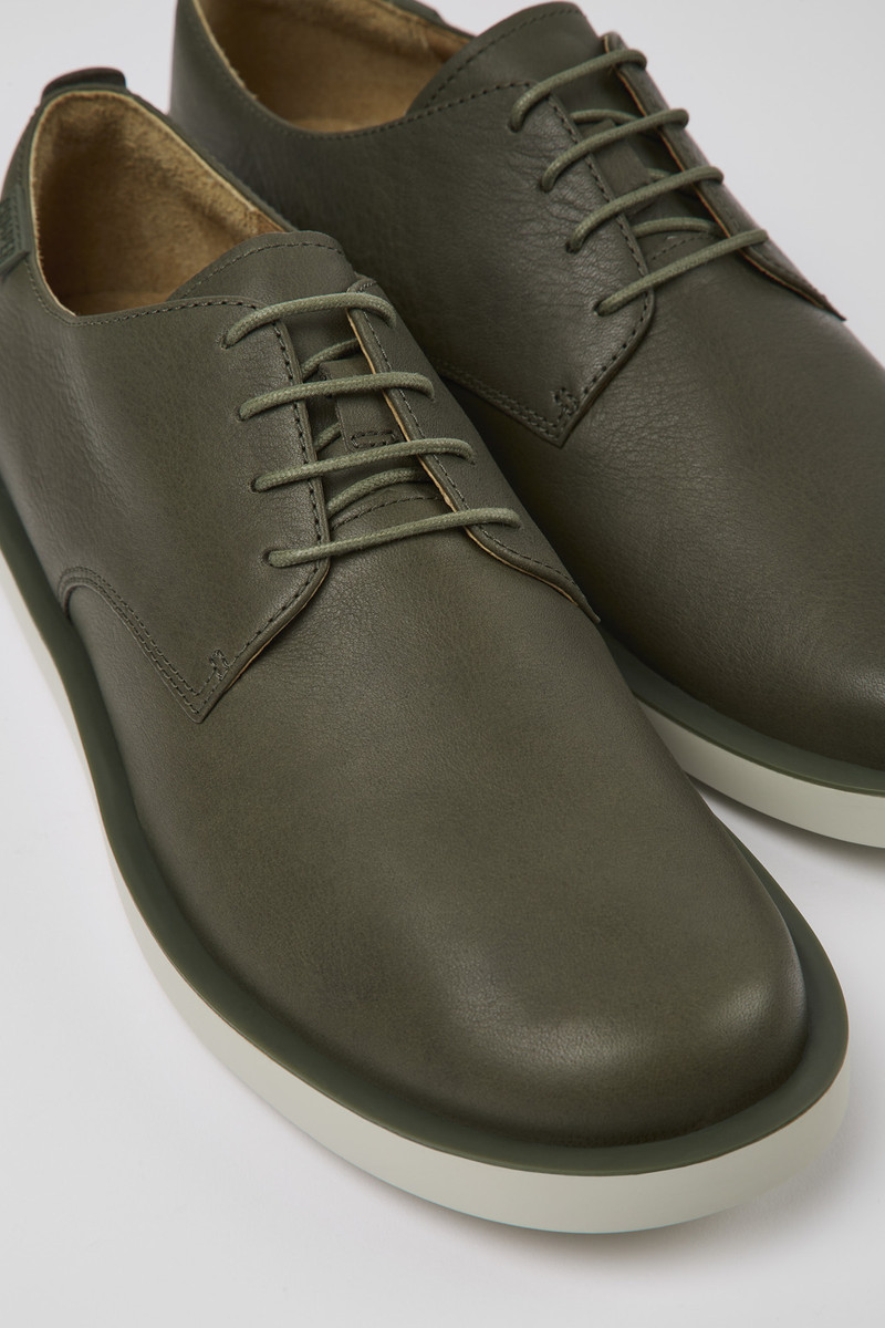 Green leather shoes for men 2