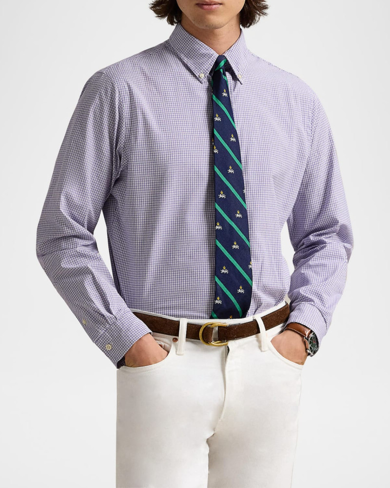 Men's Classic-Fit Check Poplin Sport Shirt 4