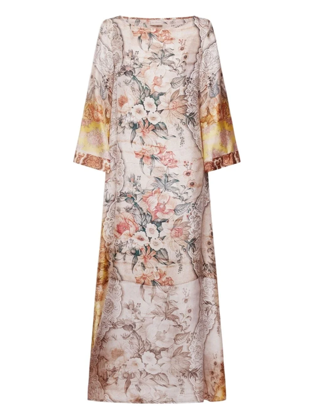 floral silk maxi dress - 1