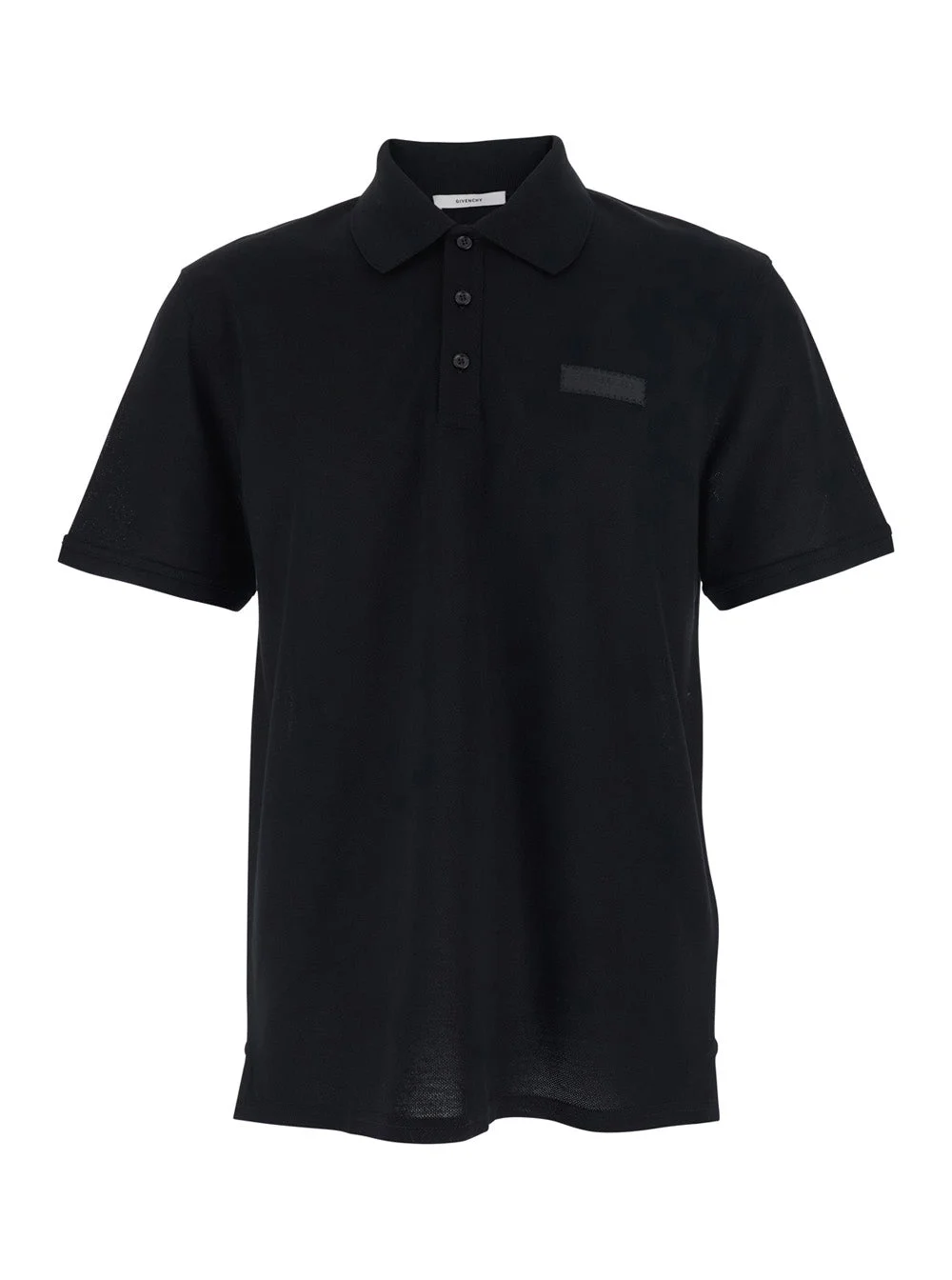Givenchy Men Black Polo Shirt With Chest Logo Patch In Cotton Man - 1