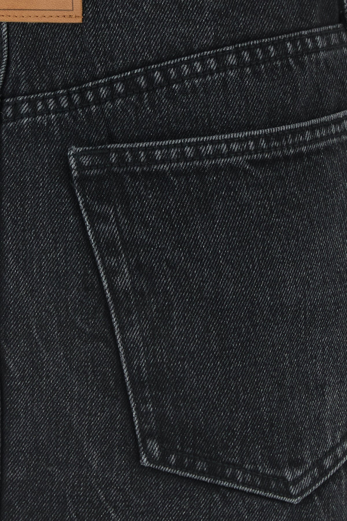 Dark grey denim mini skirt - 3