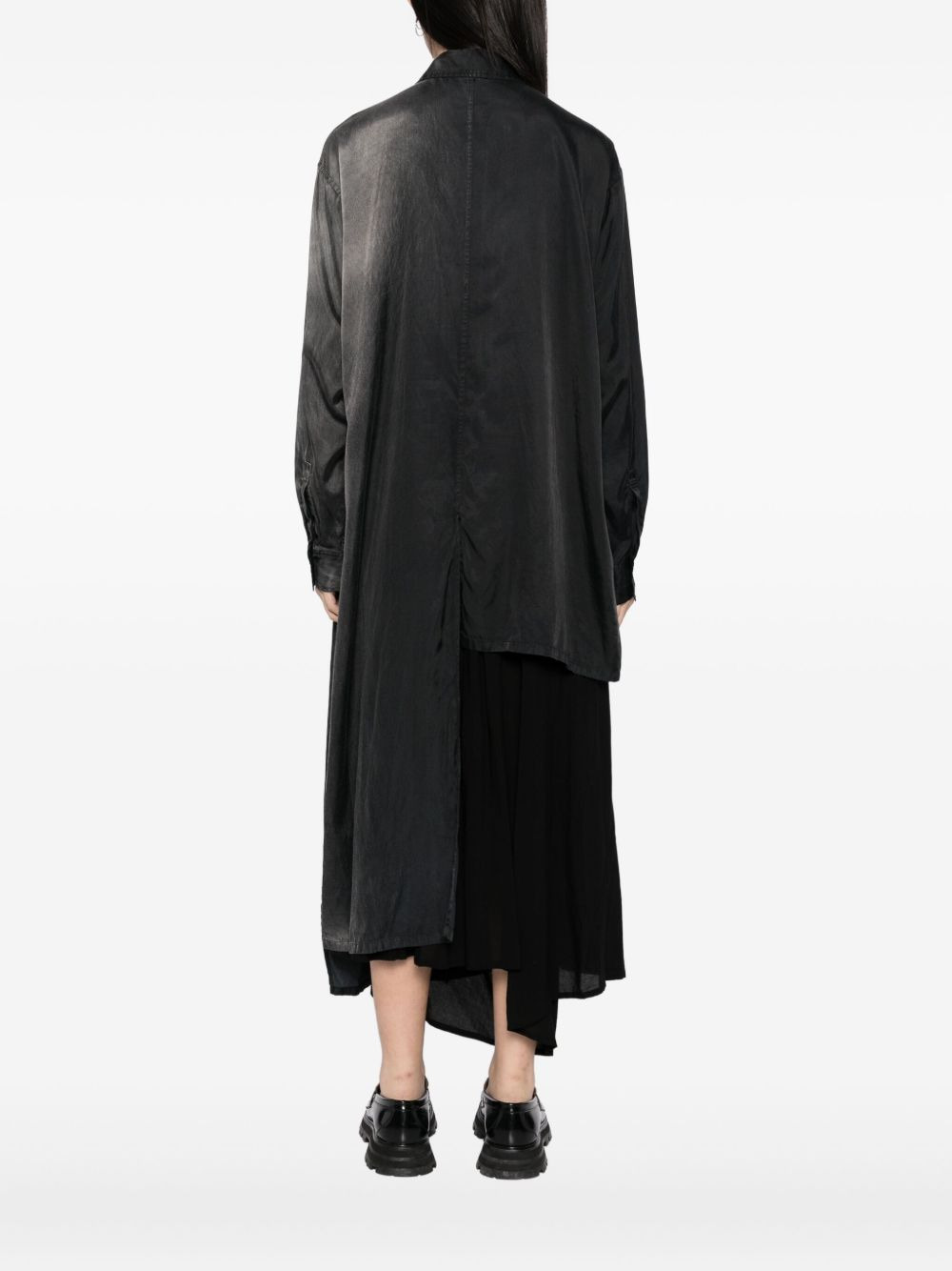 asymmetric-hem shirt - 4