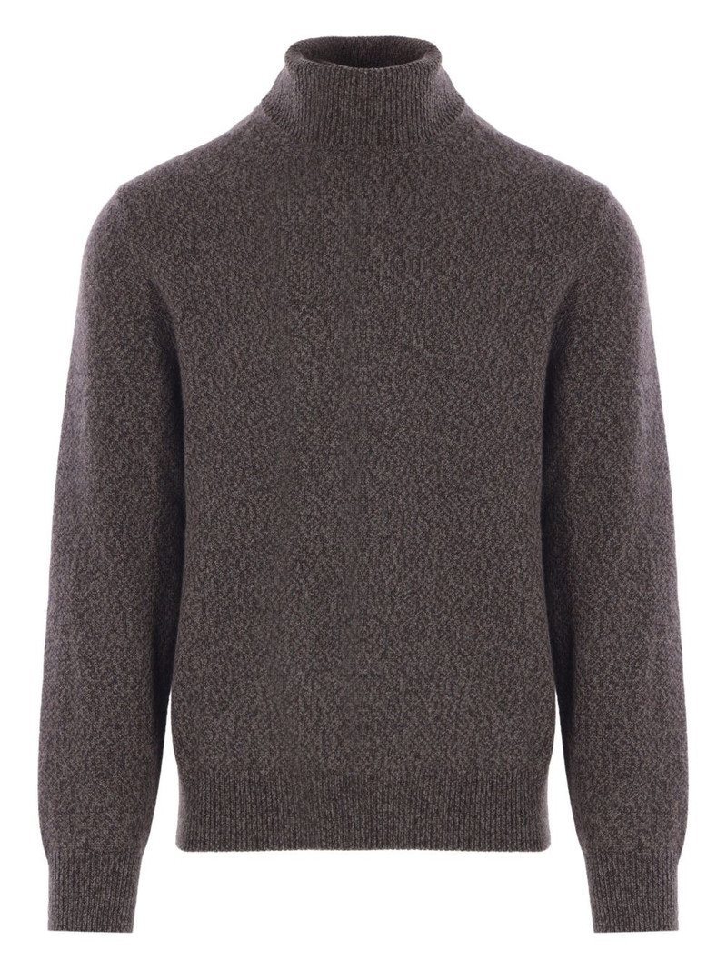 ribbed high-neck cashmere sweater 1