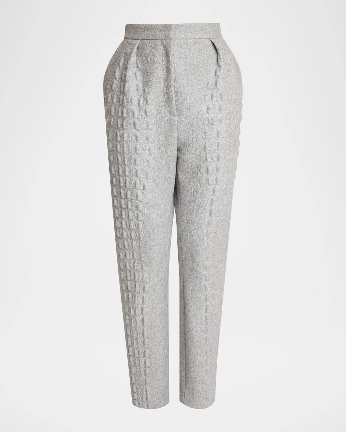 Croco Wool-Cotton Tapered Trousers - 1