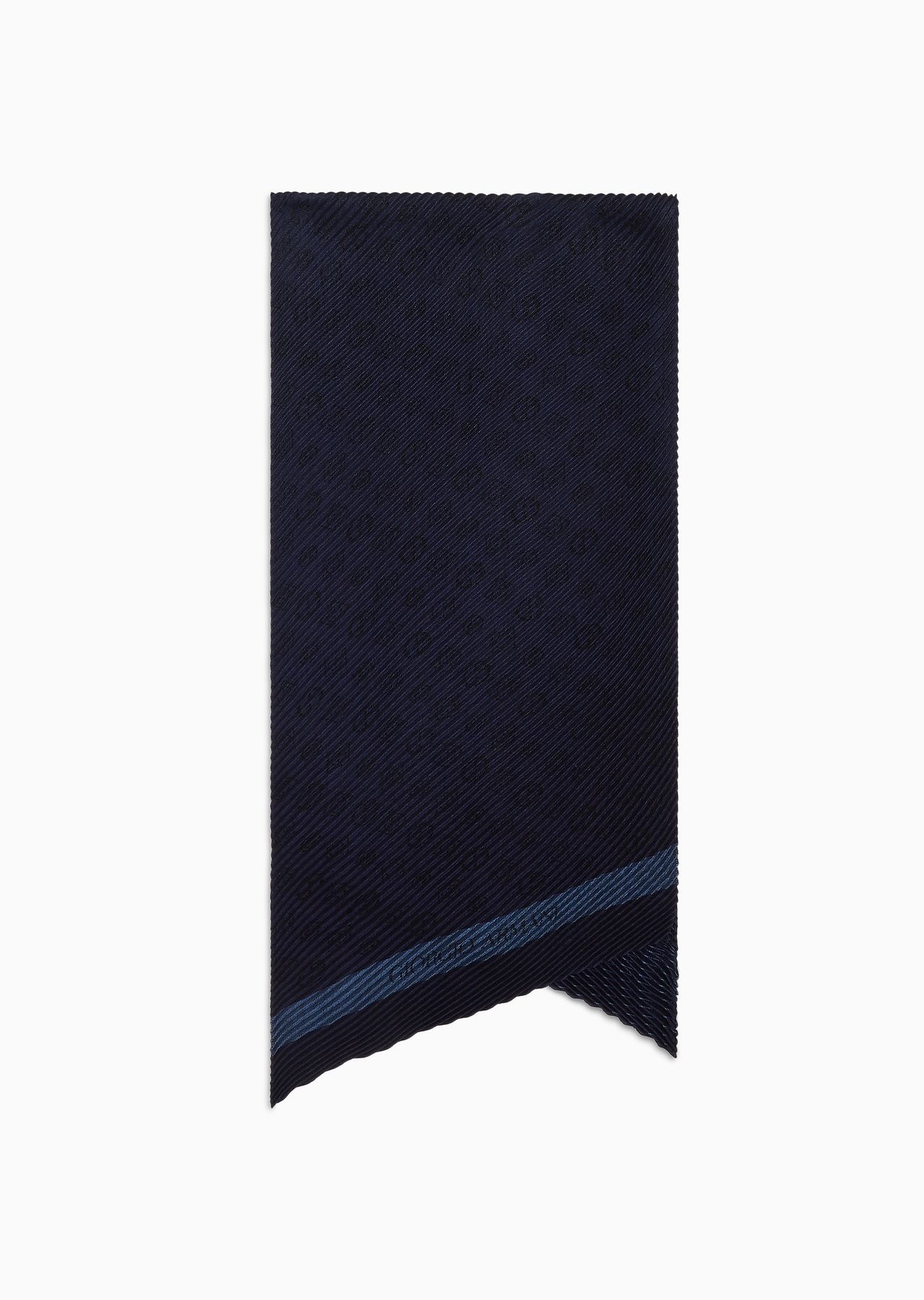Pleated silk and wool scarf - 1