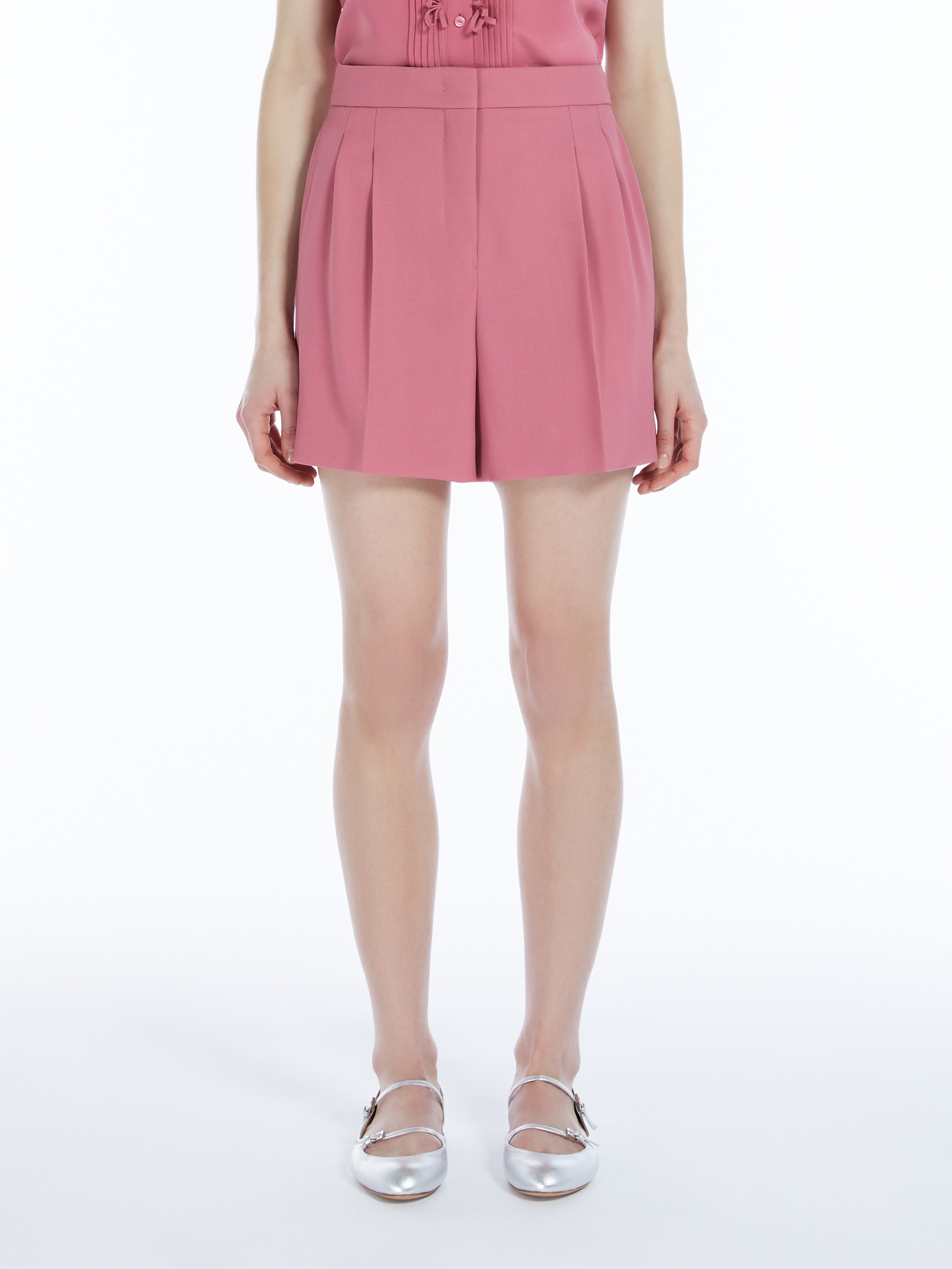 CARDIFF Wool crêpe shorts - 3