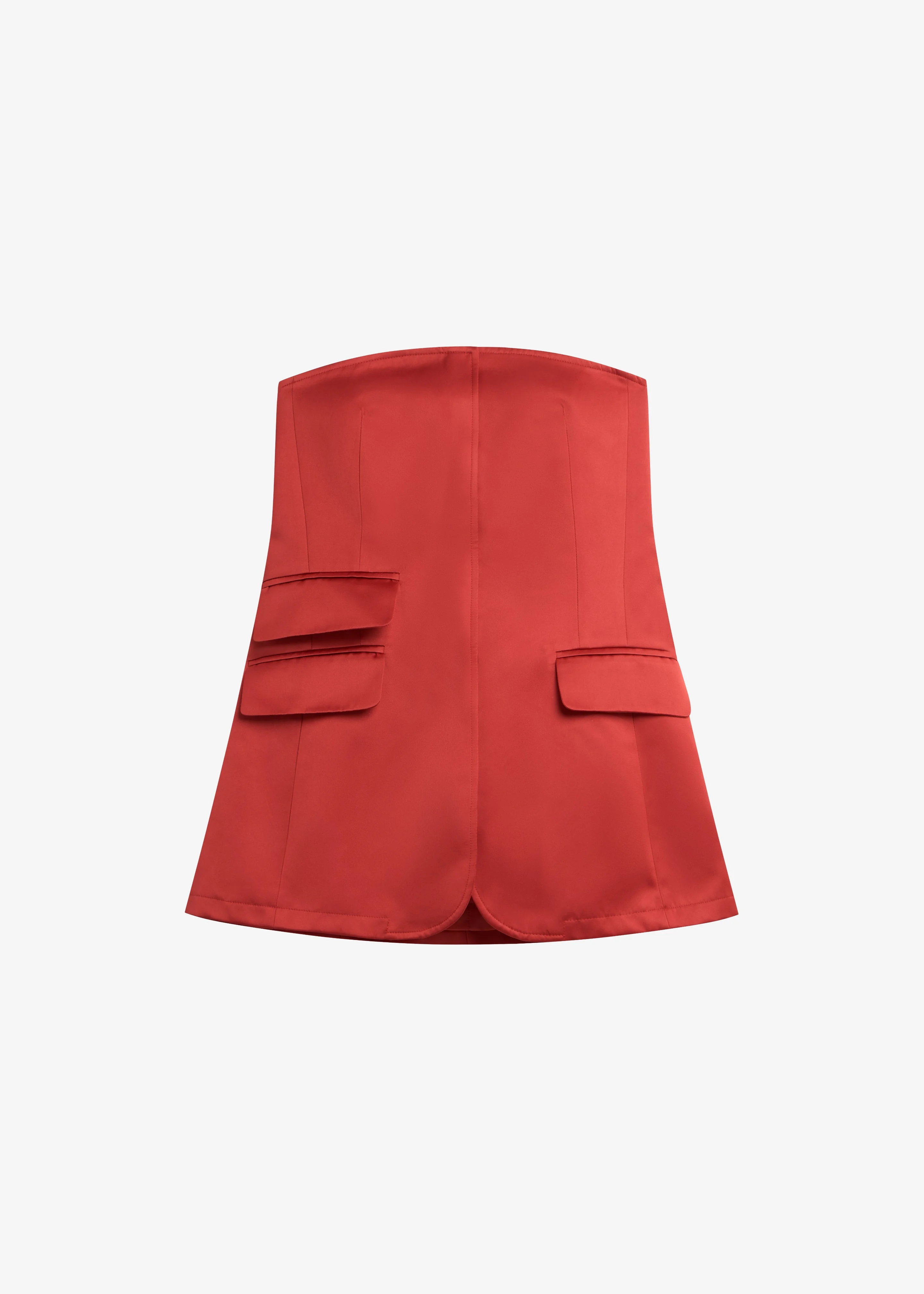 Luma Satin Bustier - Red - 1