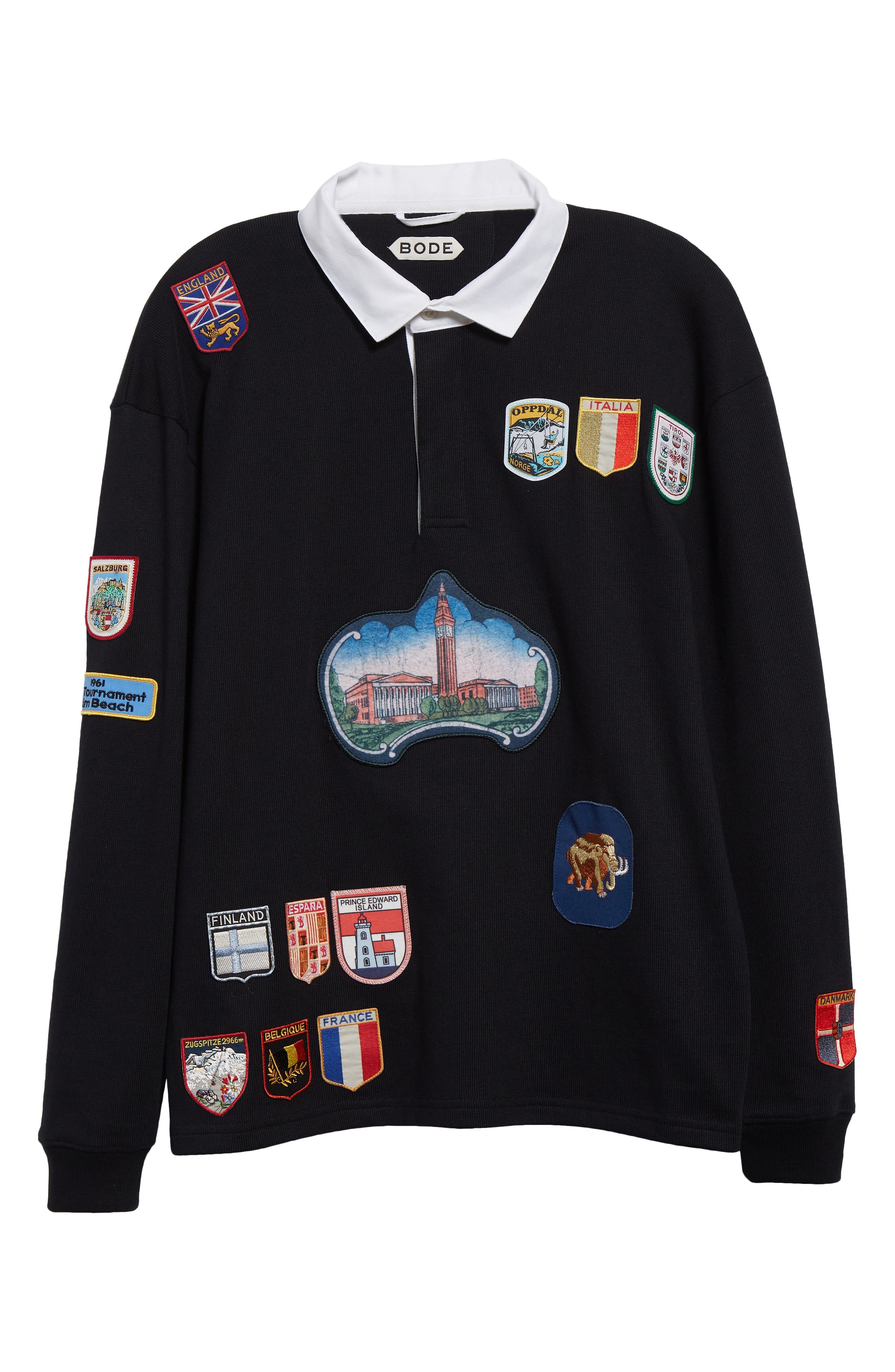 Bode Passport Patch Rugby Shirt in Black at Nordstrom - 5
