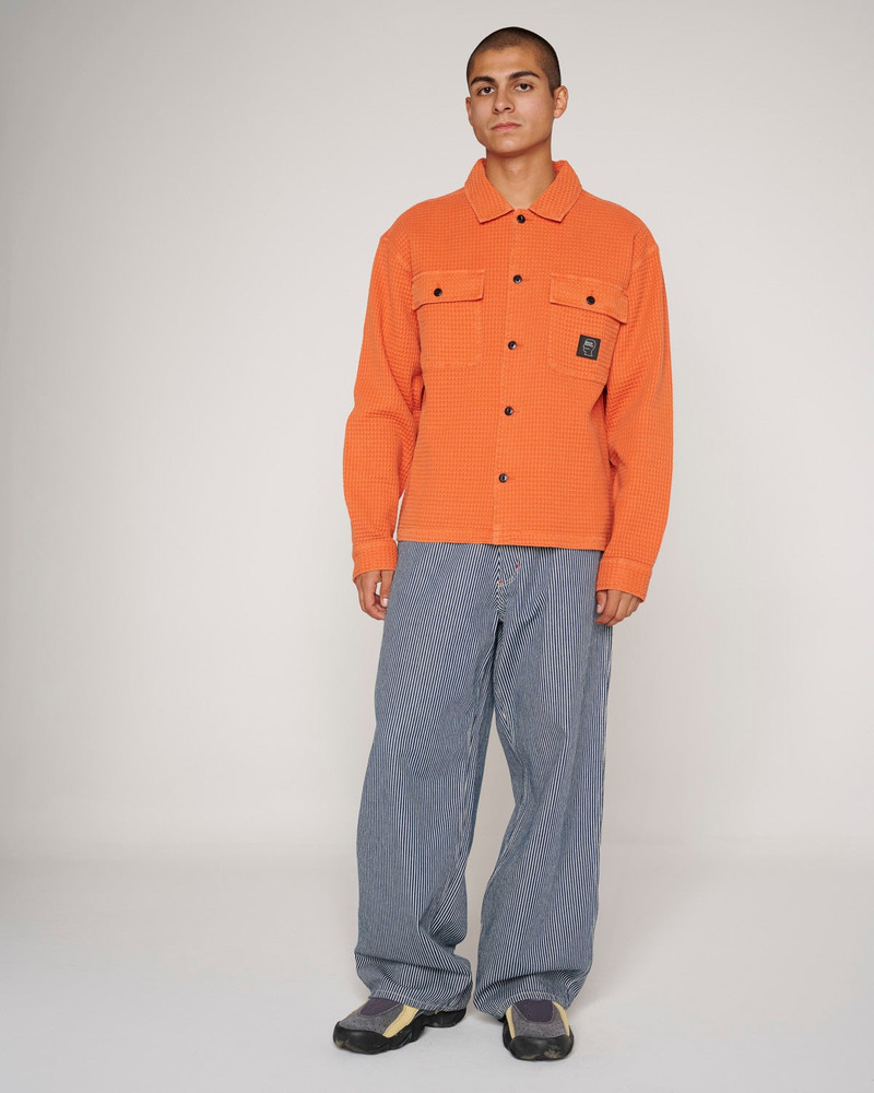 Waffle Button Front Shirt - Terracotta 7