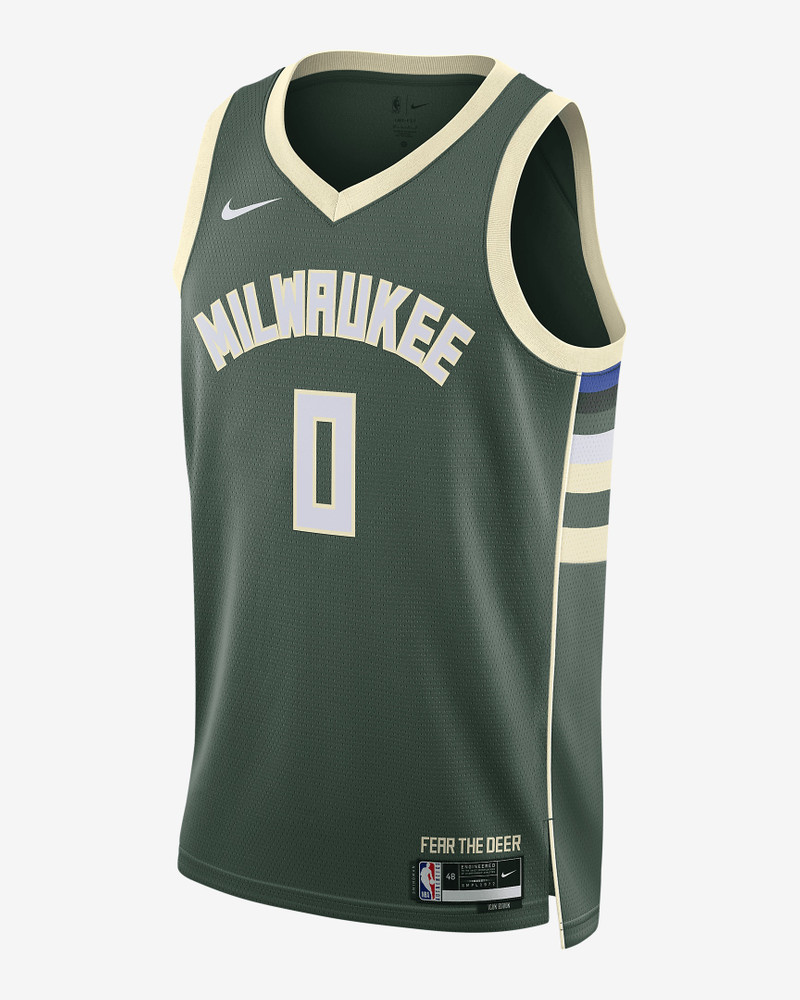 Damian Lillard Milwaukee Bucks Icon Edition 2022/23 Nike Men's Dri-FIT NBA Swingman Jersey - 1