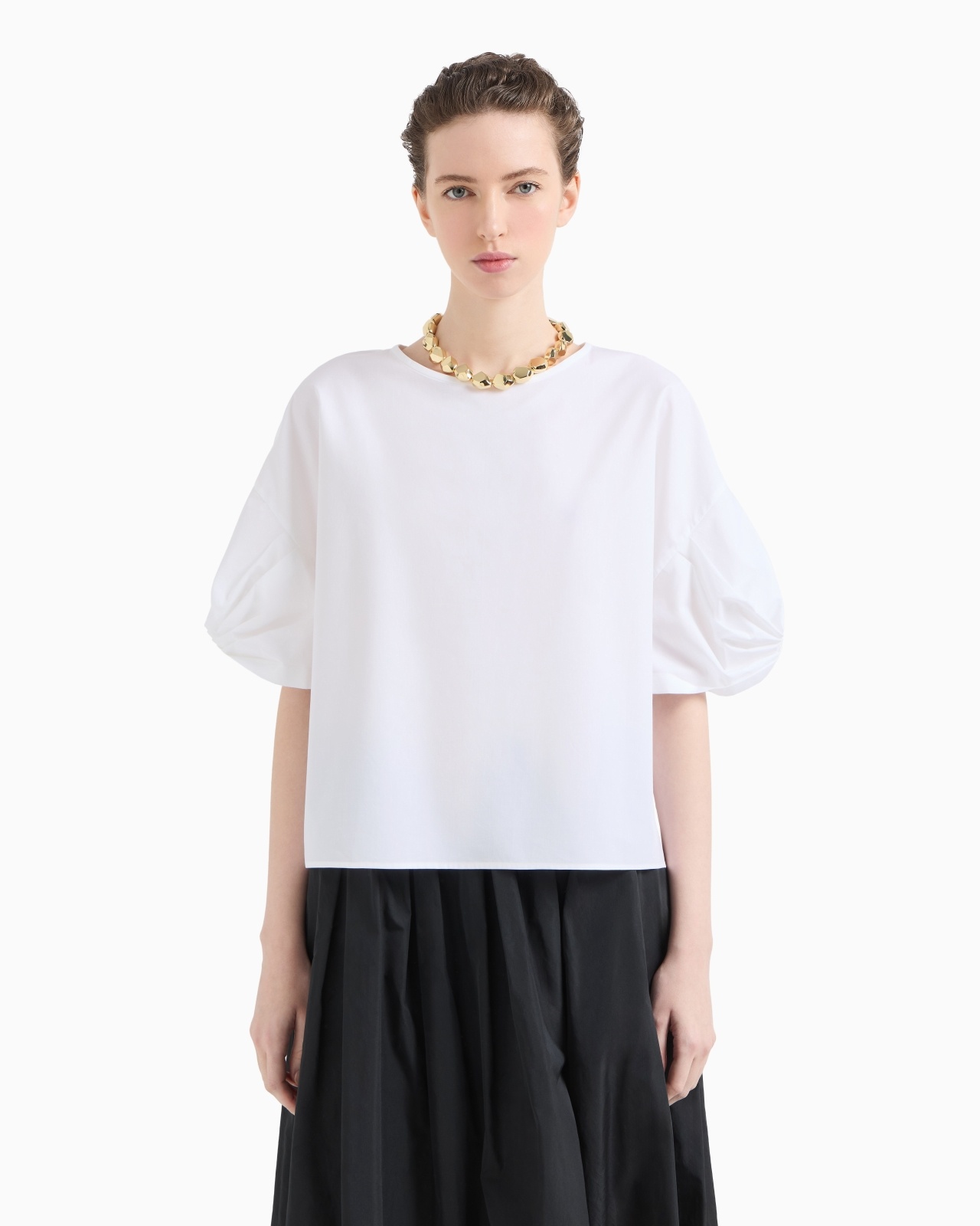 POPLIN BLOUSE WITH TWISTED SLEEVES - 4