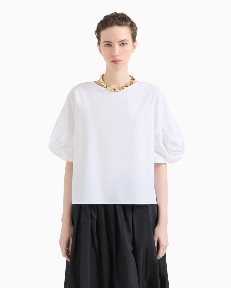 EMPORIO ARMANI POPLIN BLOUSE WITH TWISTED SLEEVES outlook