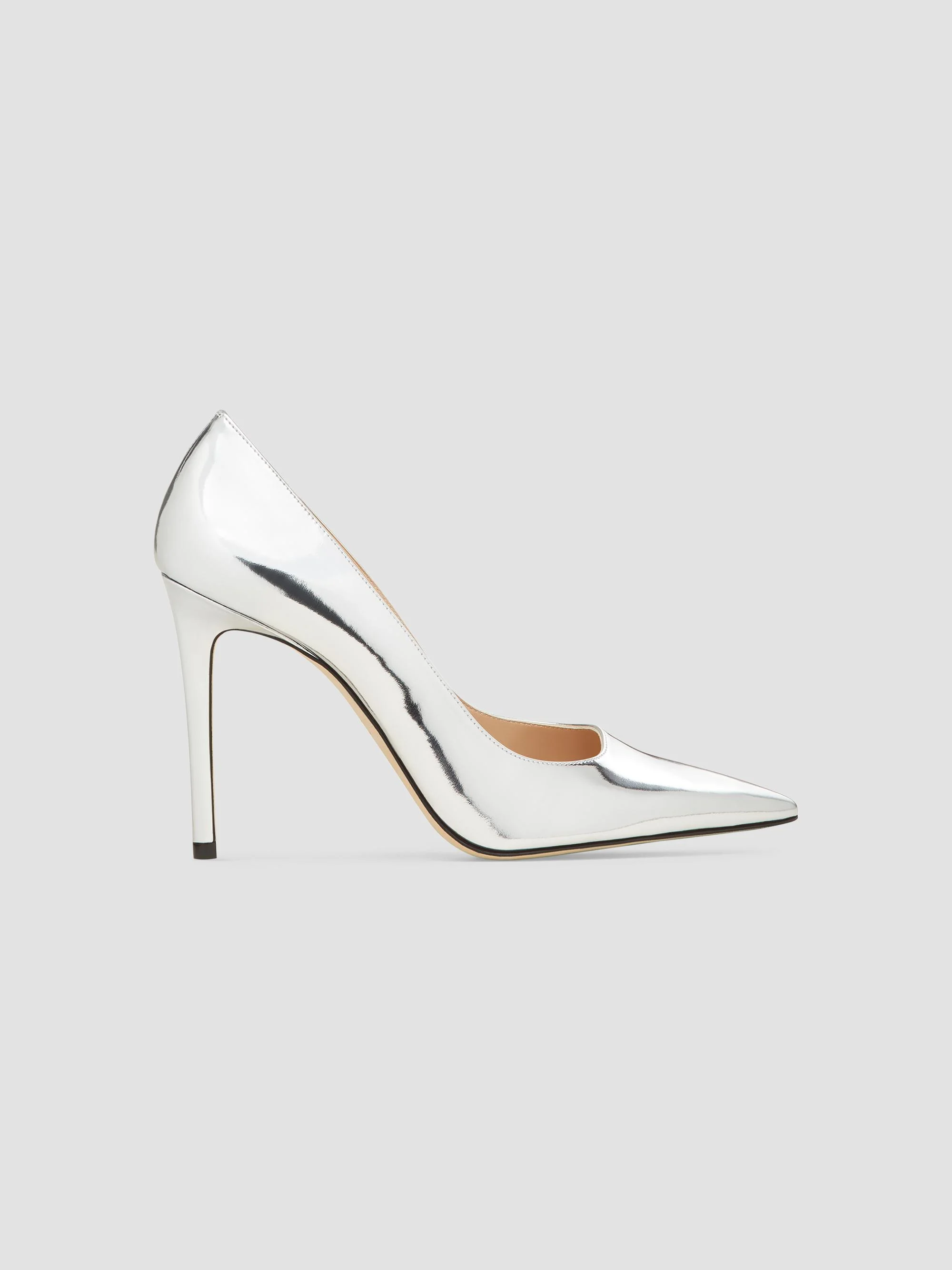 Women's Power 100MM Patent Leather Pumps - Silver - 1