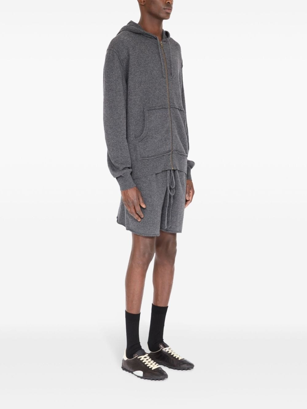 brushed zipped hoodie - 4