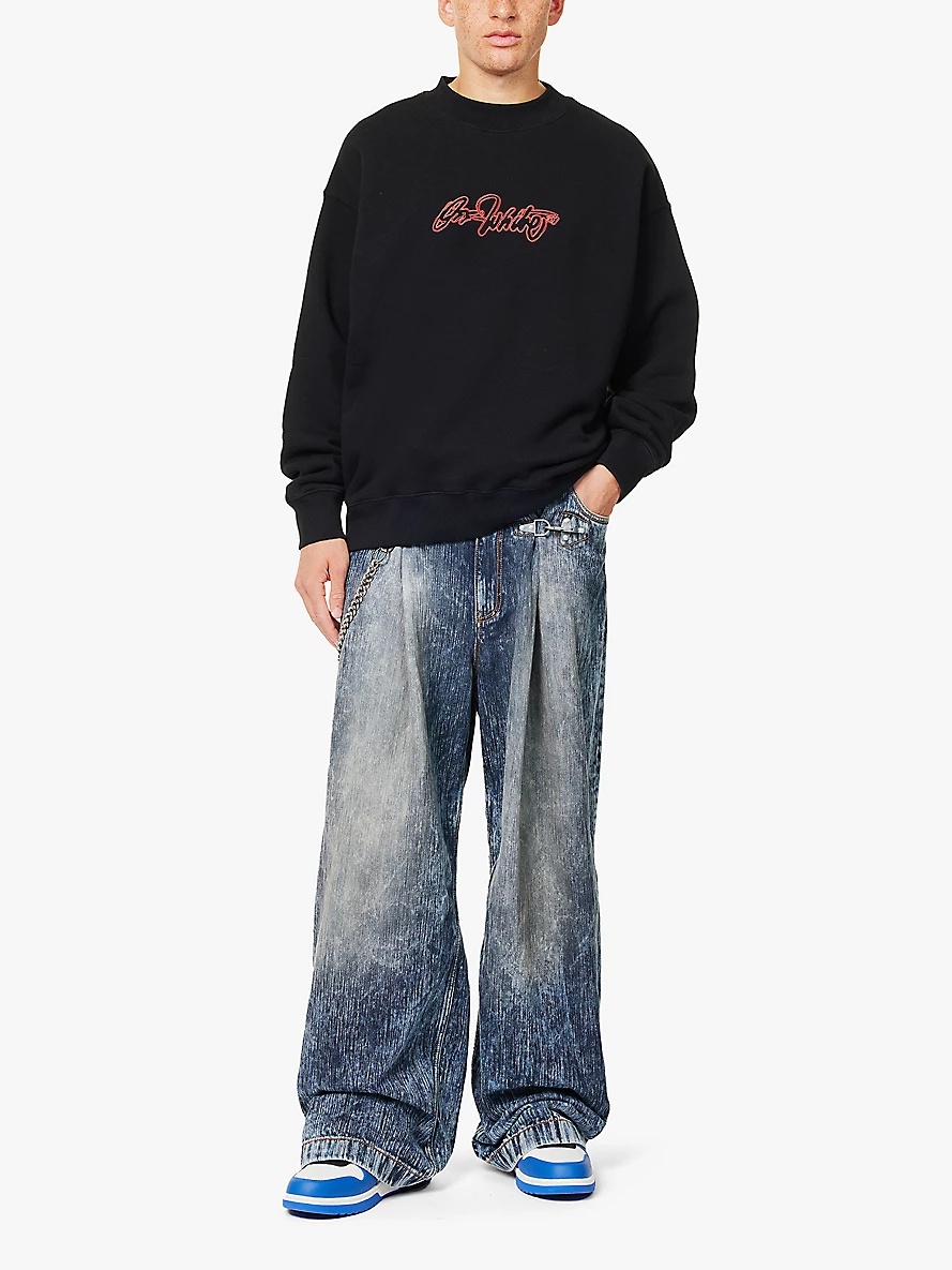 Script Skate crewneck relaxed-fit cotton-jersey sweatshirt - 2