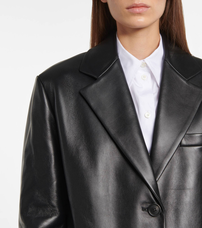 Single-breasted leather coat 4