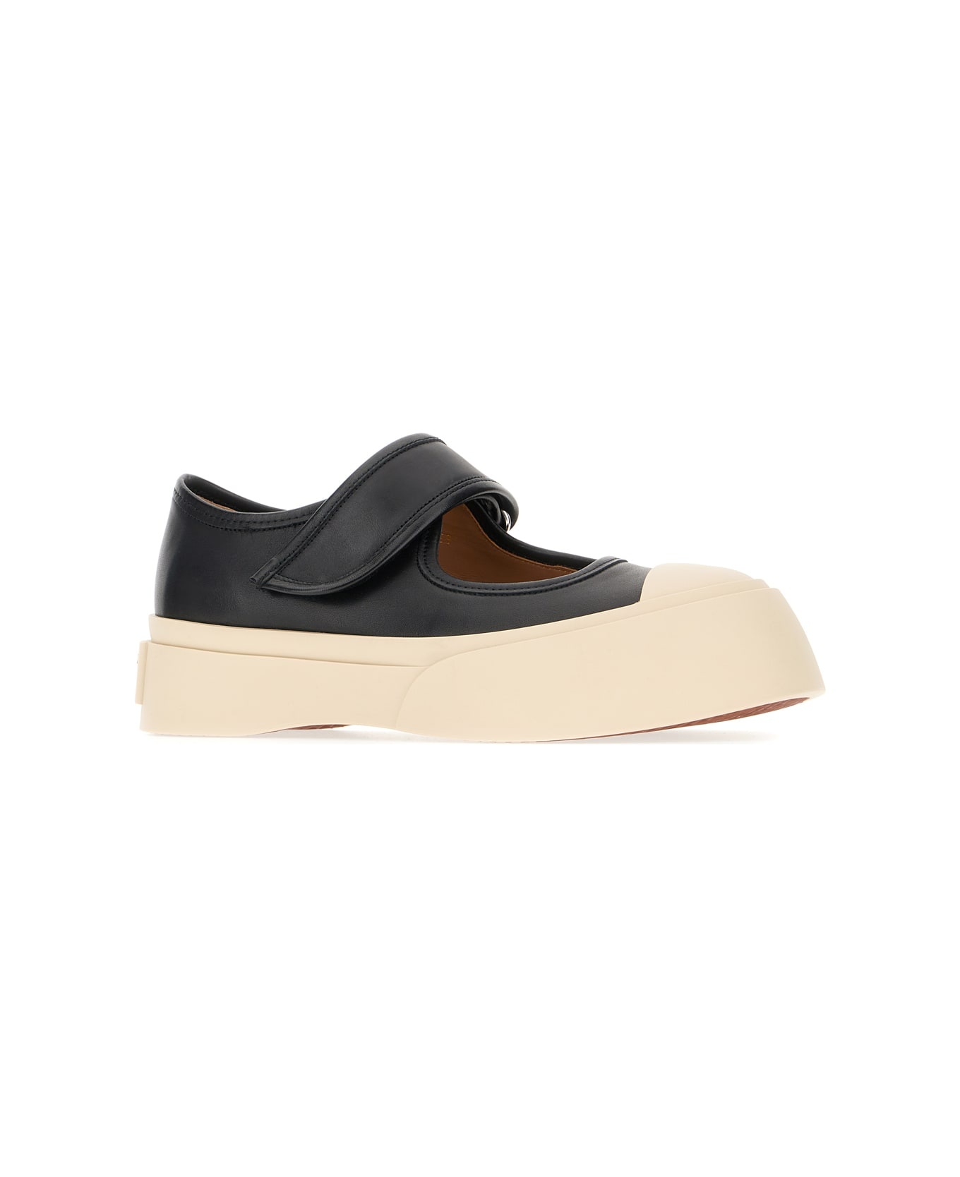 Black Nappa Leather Mary Jane Ballerinas - 2