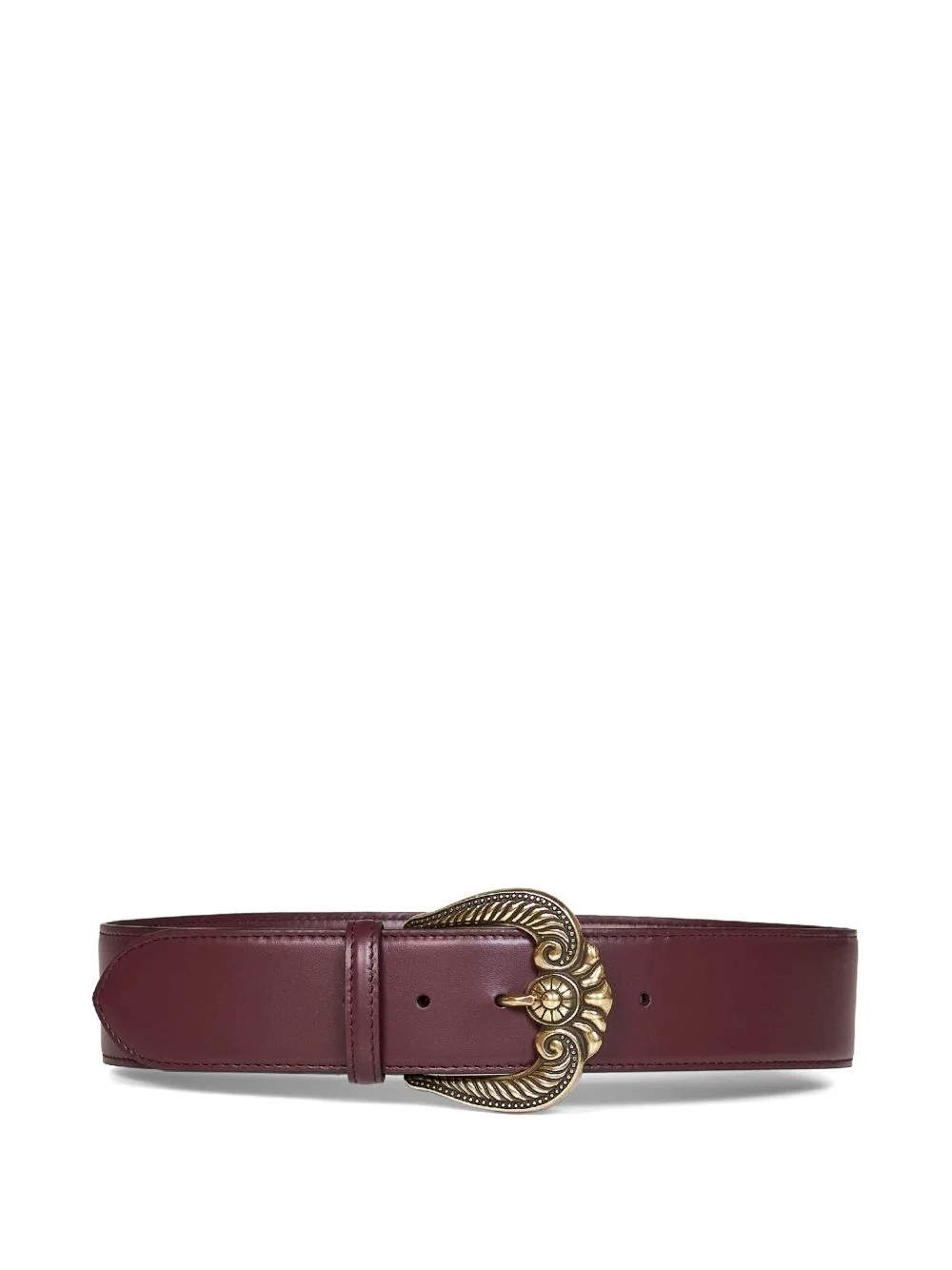 Paisley-pattern buckle leather belt - 1
