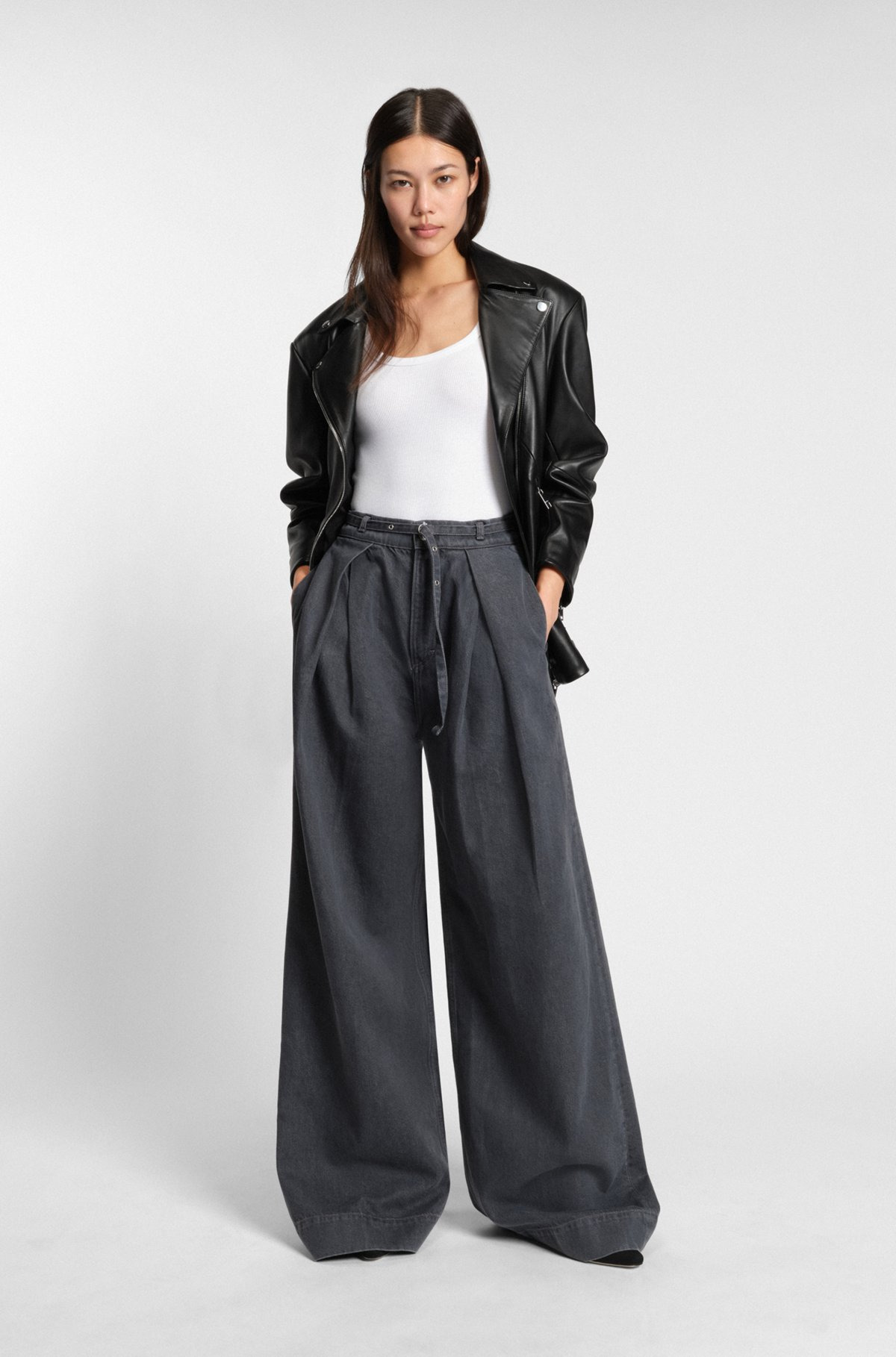LONG BIKER JACKET IN NAPPA LEATHER - 3
