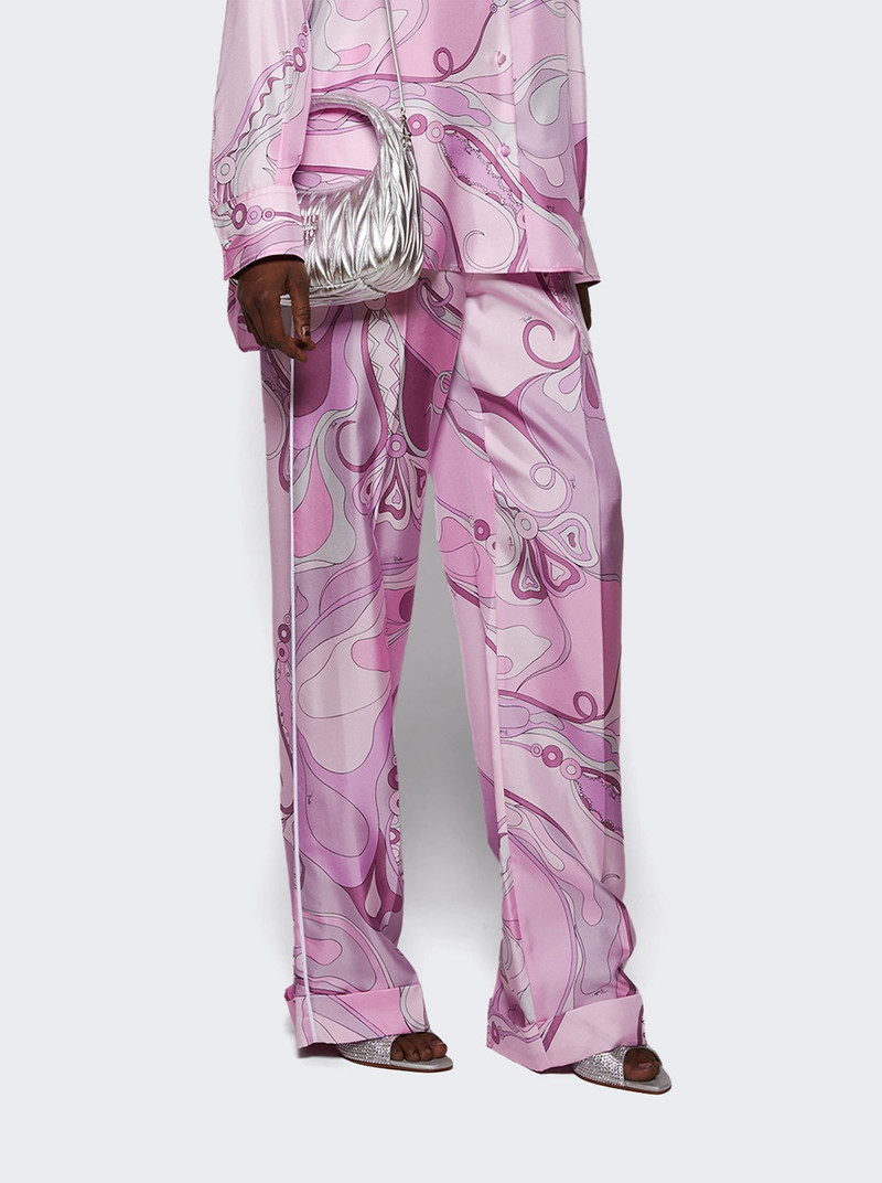 Amina Muaddi Alexa Crystal Slipper Sandals Satin Silver outlook