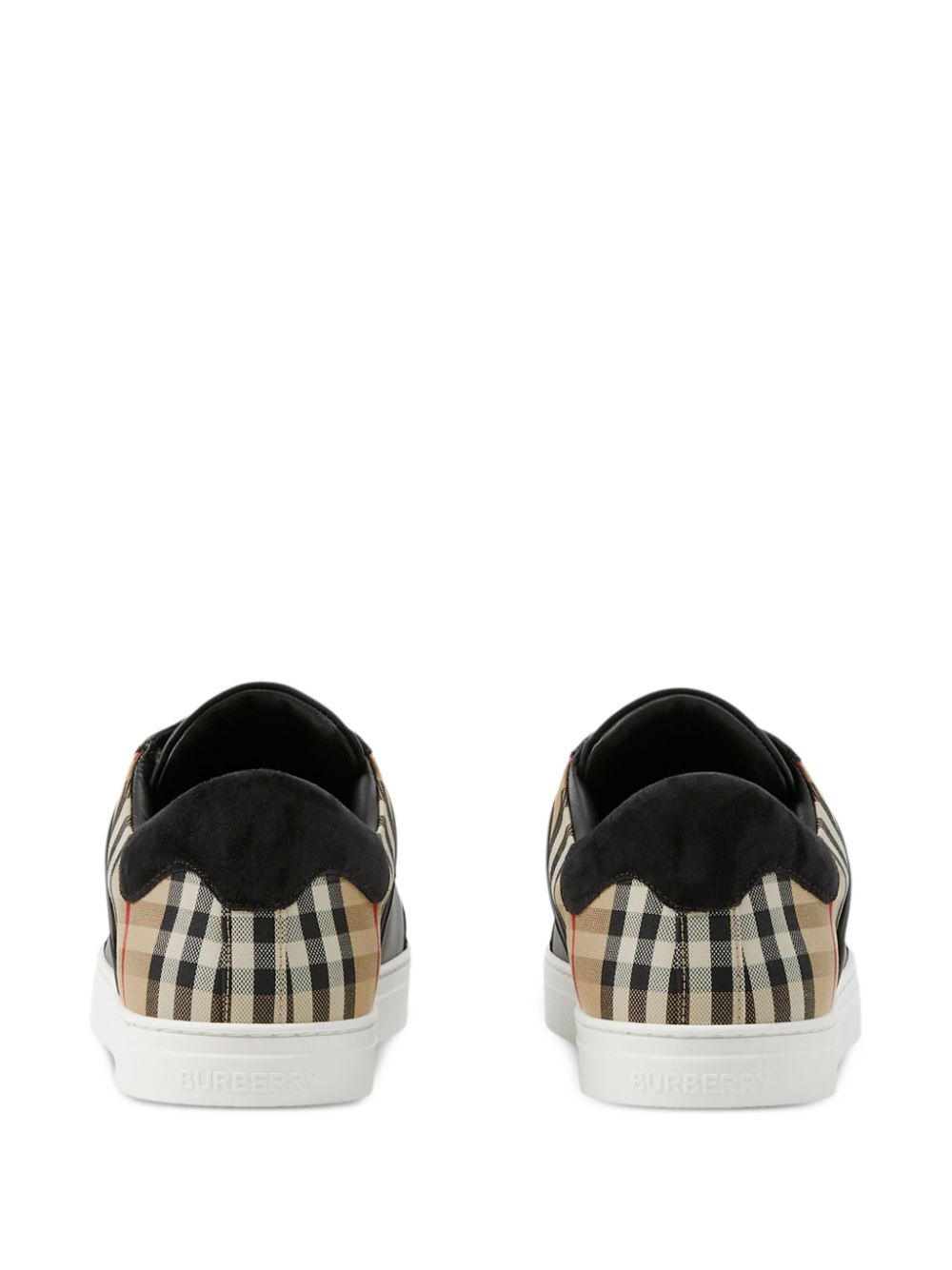 Vintage check-print sneakers - 3