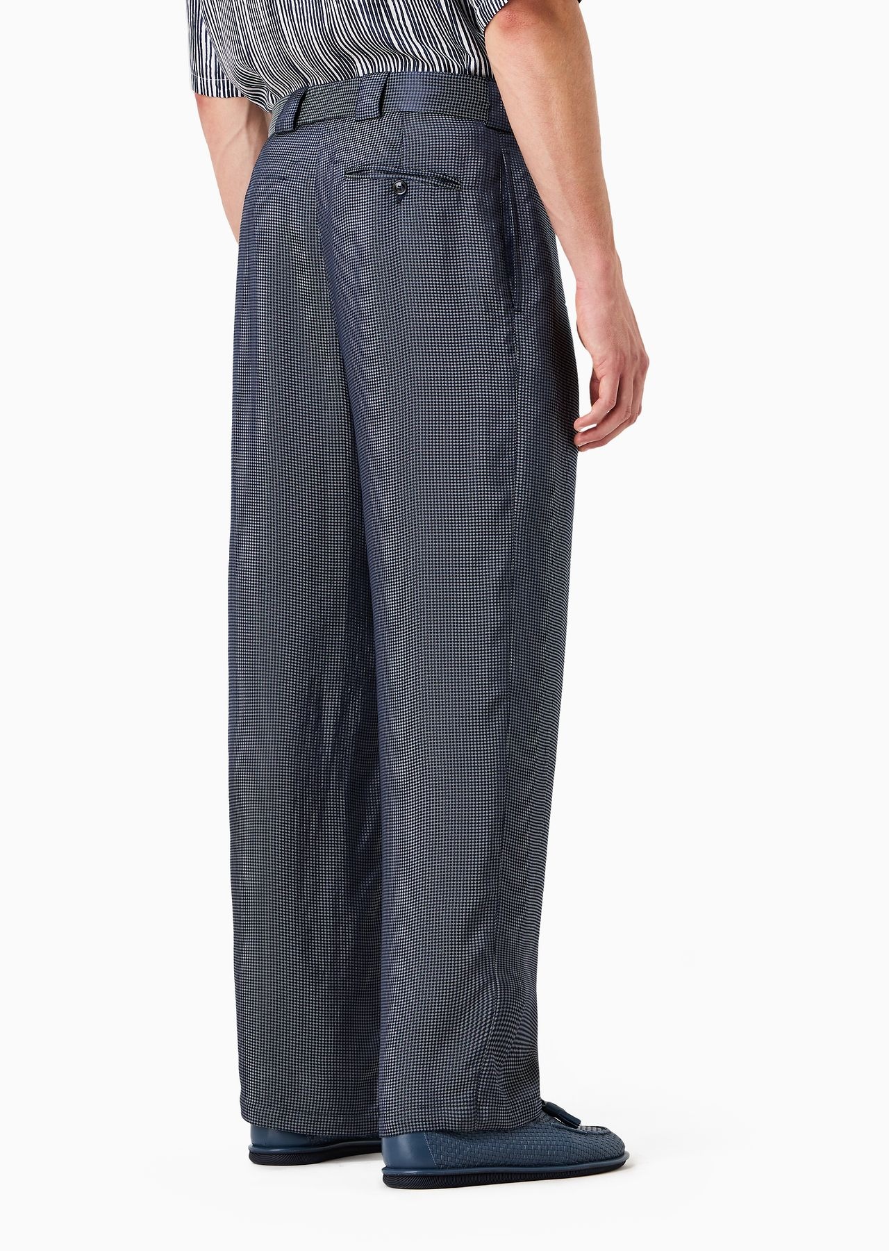 ASV viscose-blend jacquard single-pleat trousers - 3