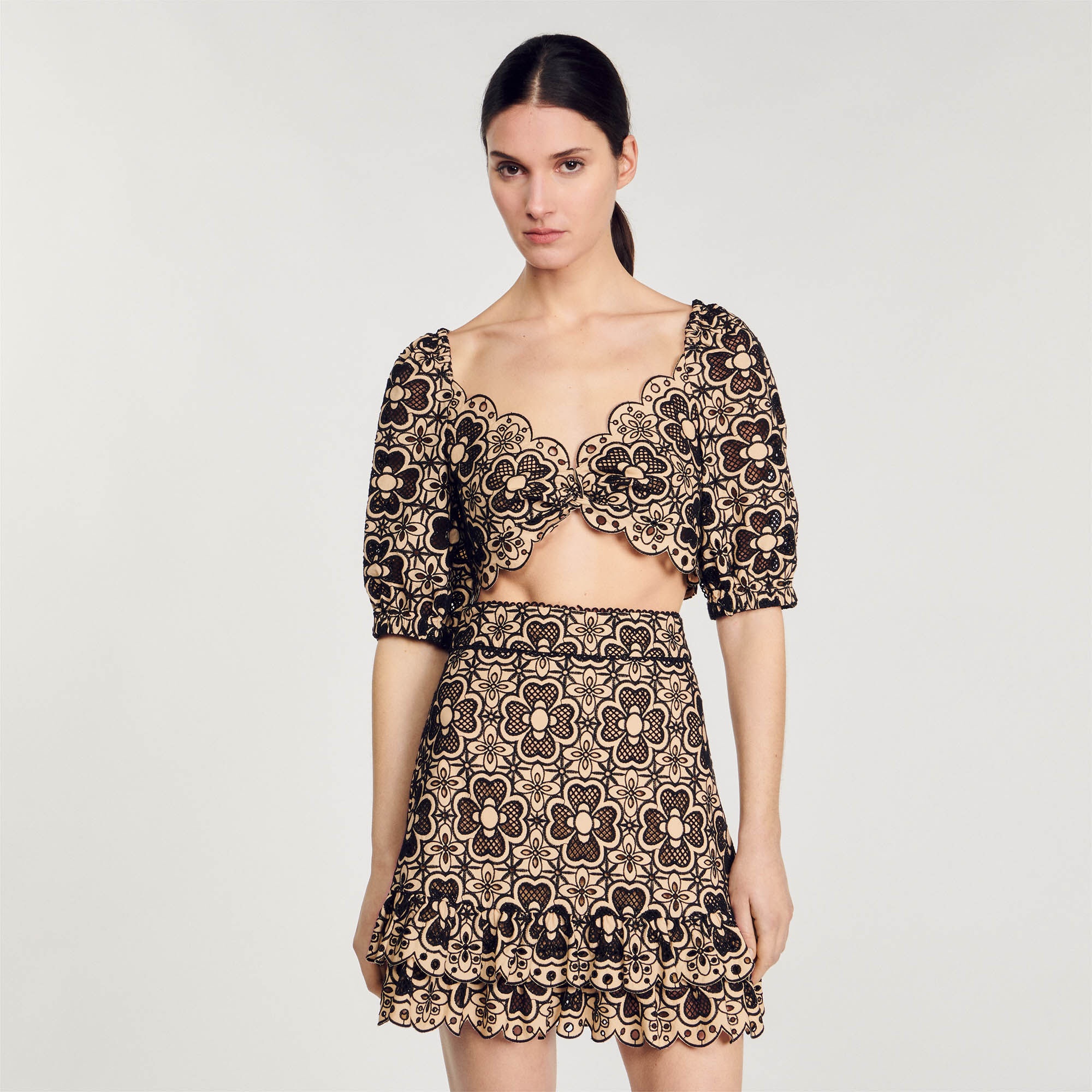 BRODERIE ANGLAISE SHORT SKIRT - 5