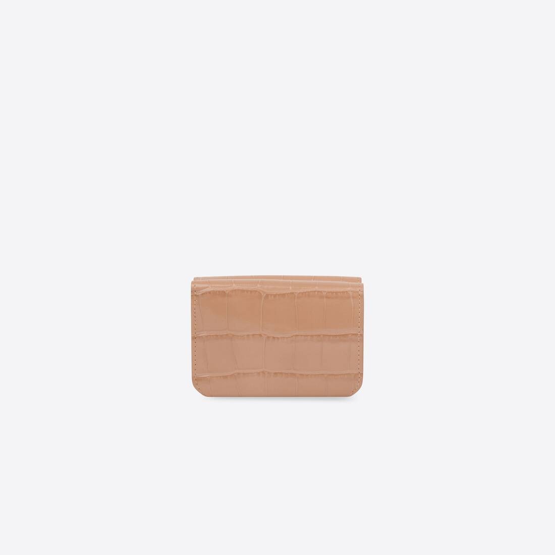 Women's Cash Mini Wallet Crocodile Embossed in Beige - 3