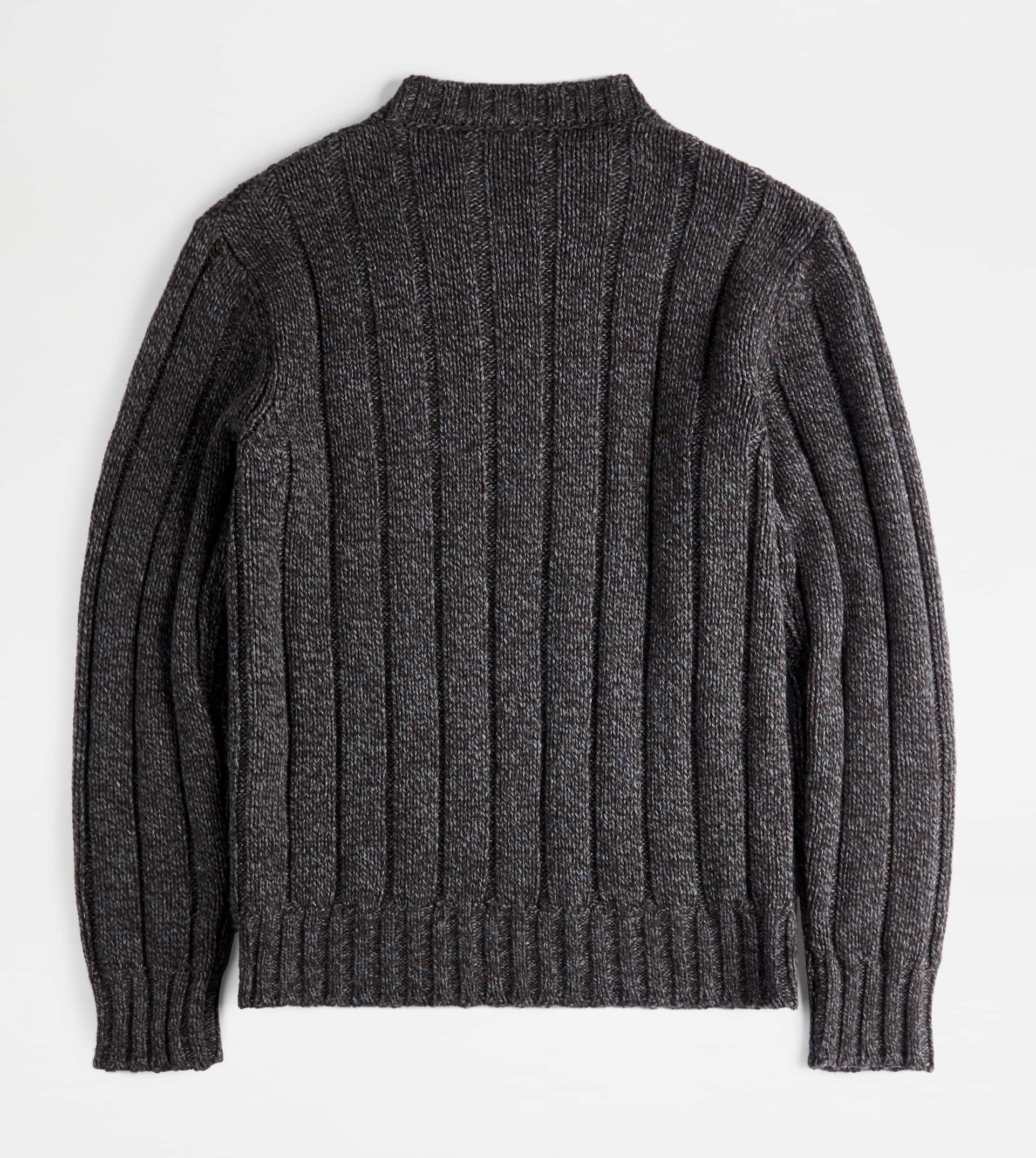 ROUND NECK JUMPER IN WOOL - GREY - 6