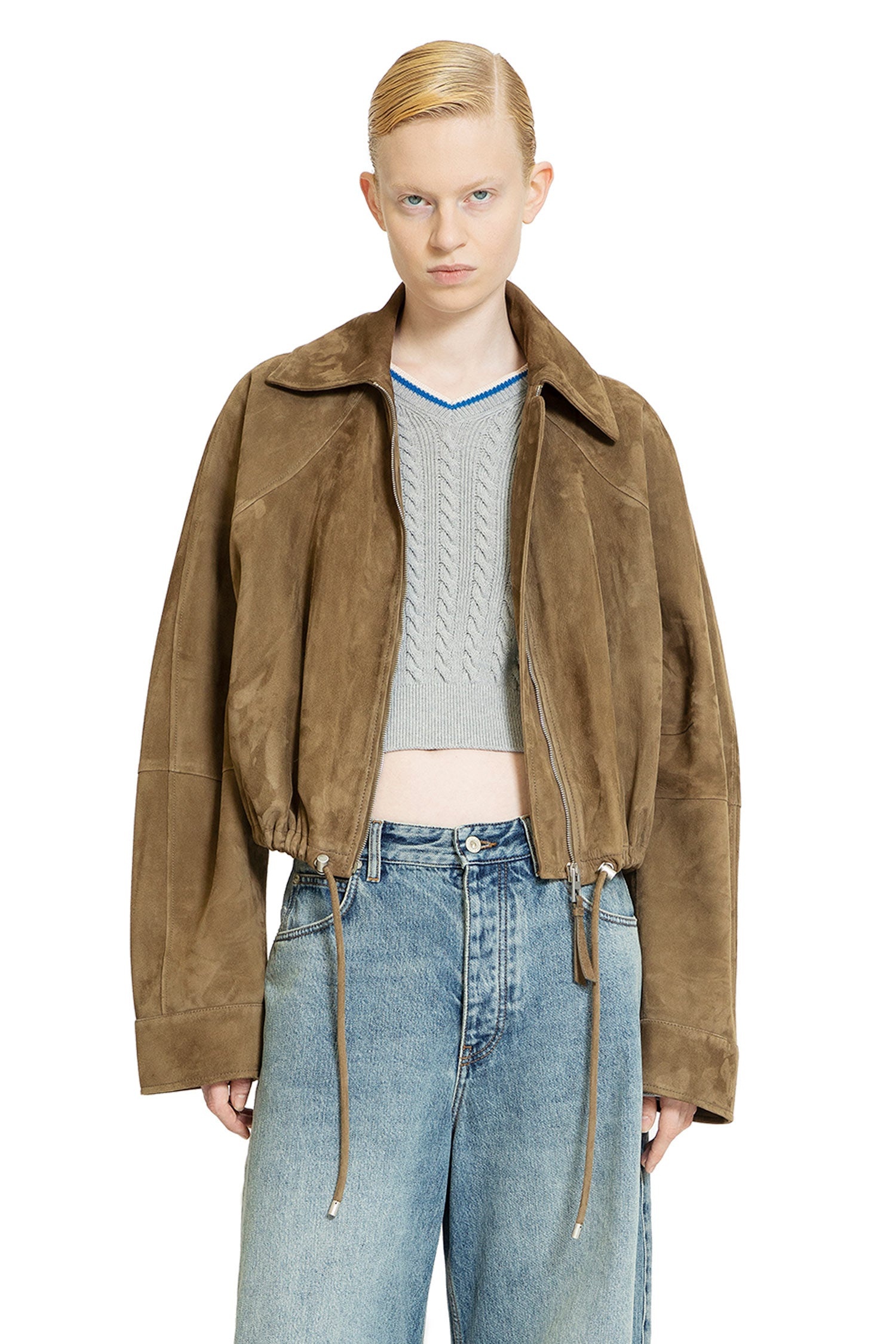 ［大人気！］LOEWE バルーンスエードジャケット S359Y34L494160 Balloon jacket in suede lambskin Green - LOEWE
