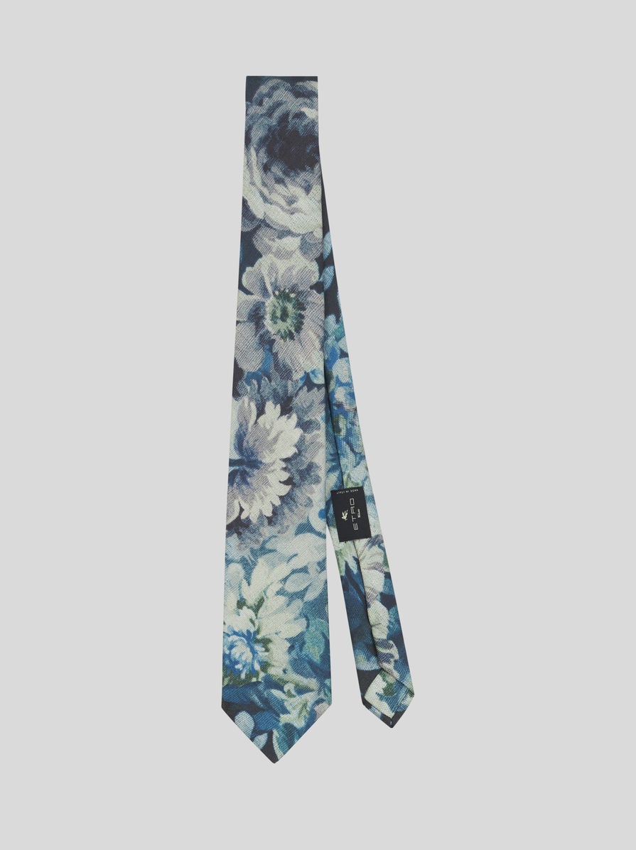 FLORAL SILK TIE - 1