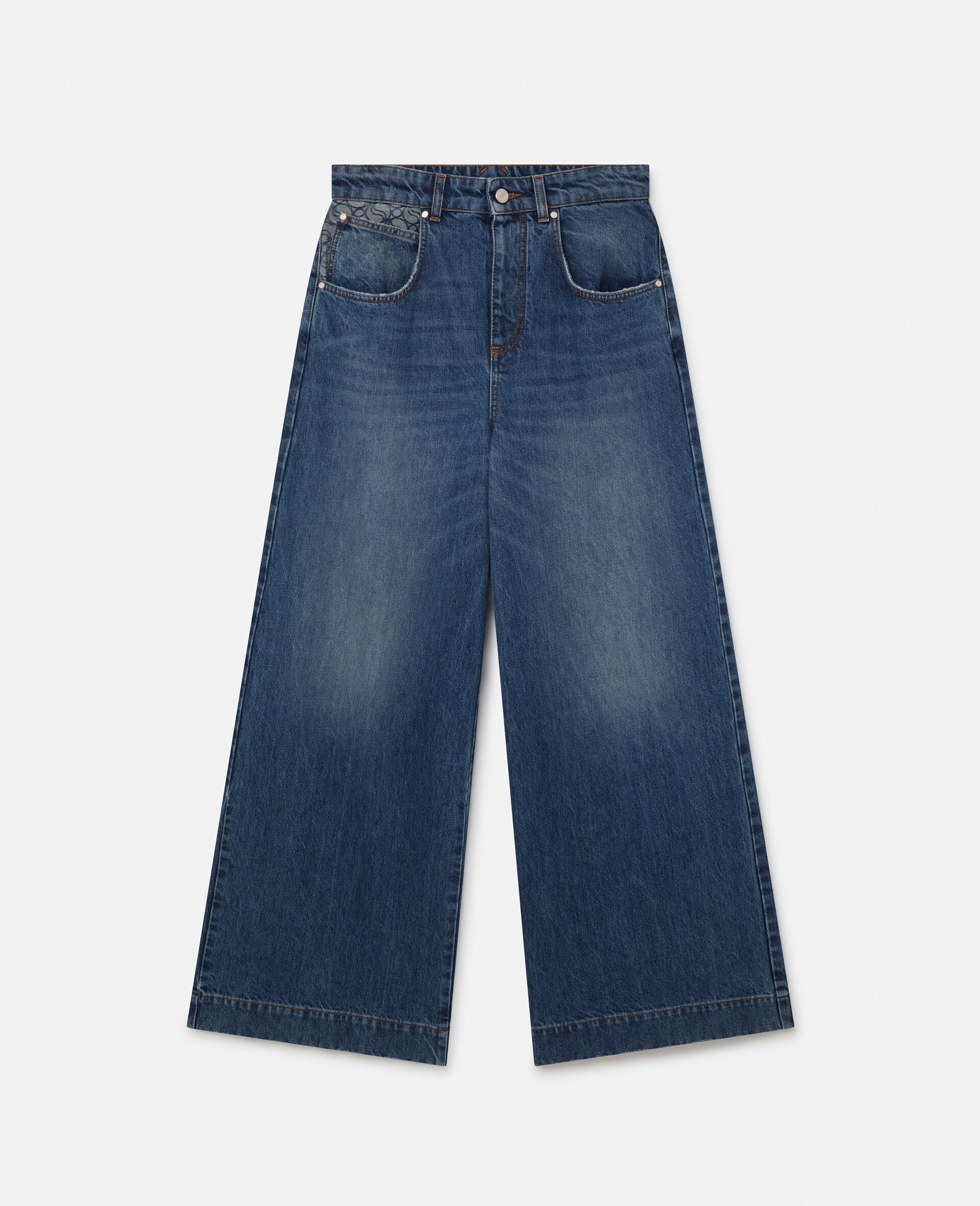 S-Wave Vintage Wash Wide Leg Jeans - 1