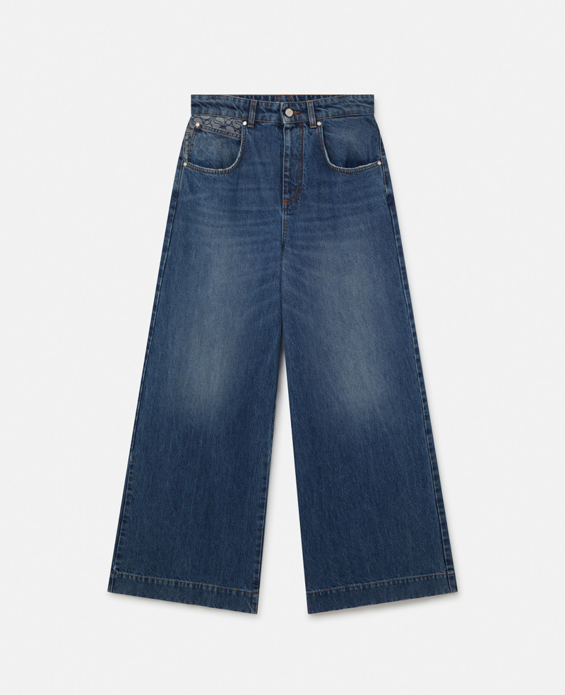 S-Wave Vintage Wash Wide Leg Jeans 1