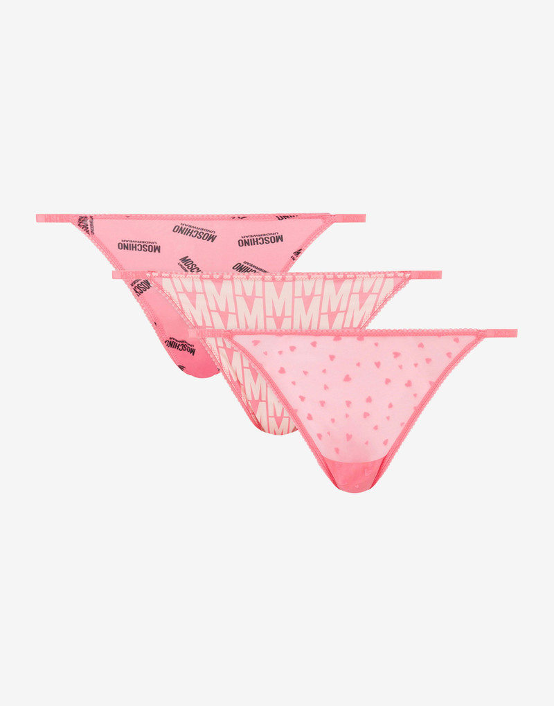SET OF 3 TULLE AND MICROFIBER THONGS 1