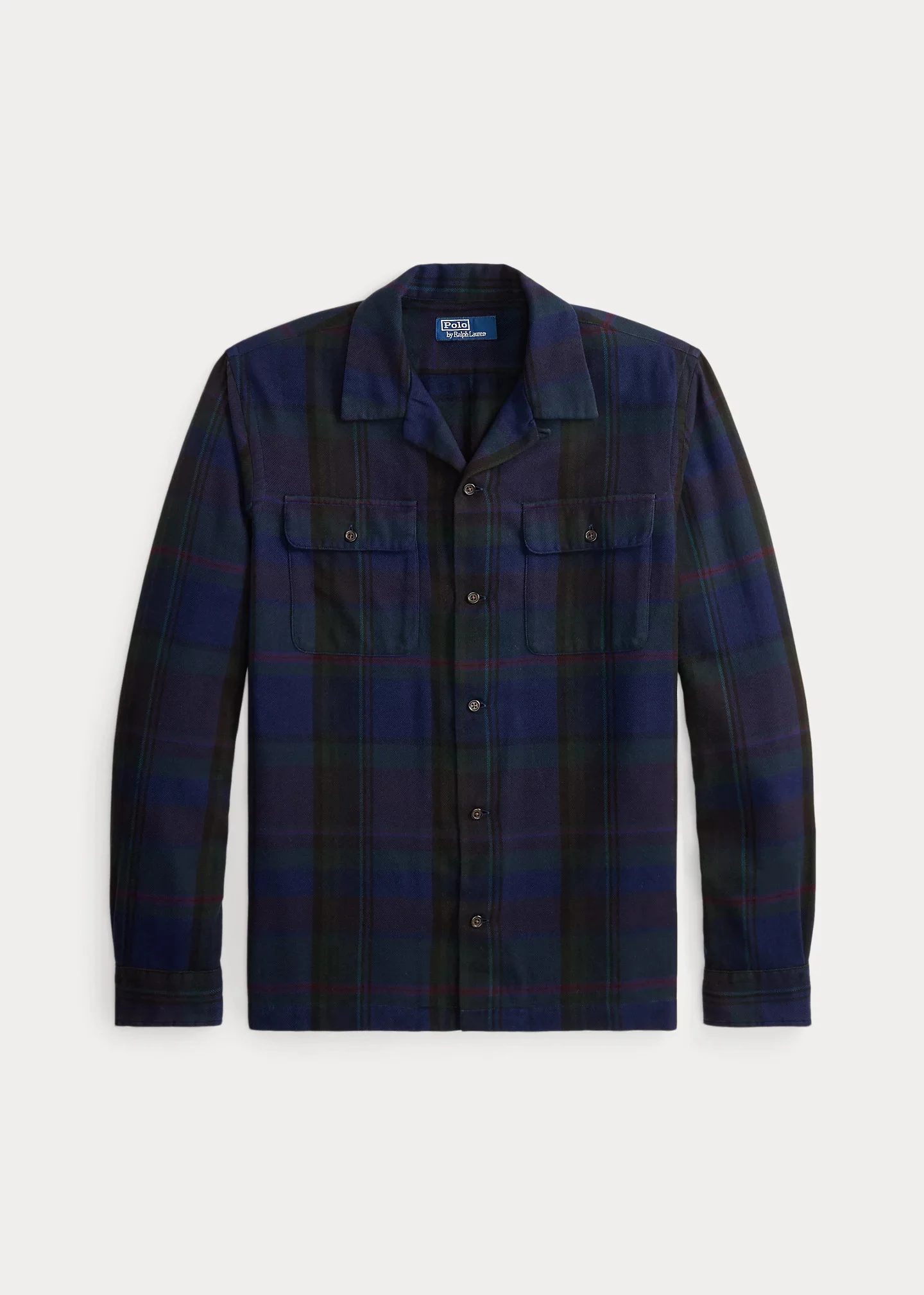 Classic Fit Plaid Suede-Trim Twill Shirt - 1